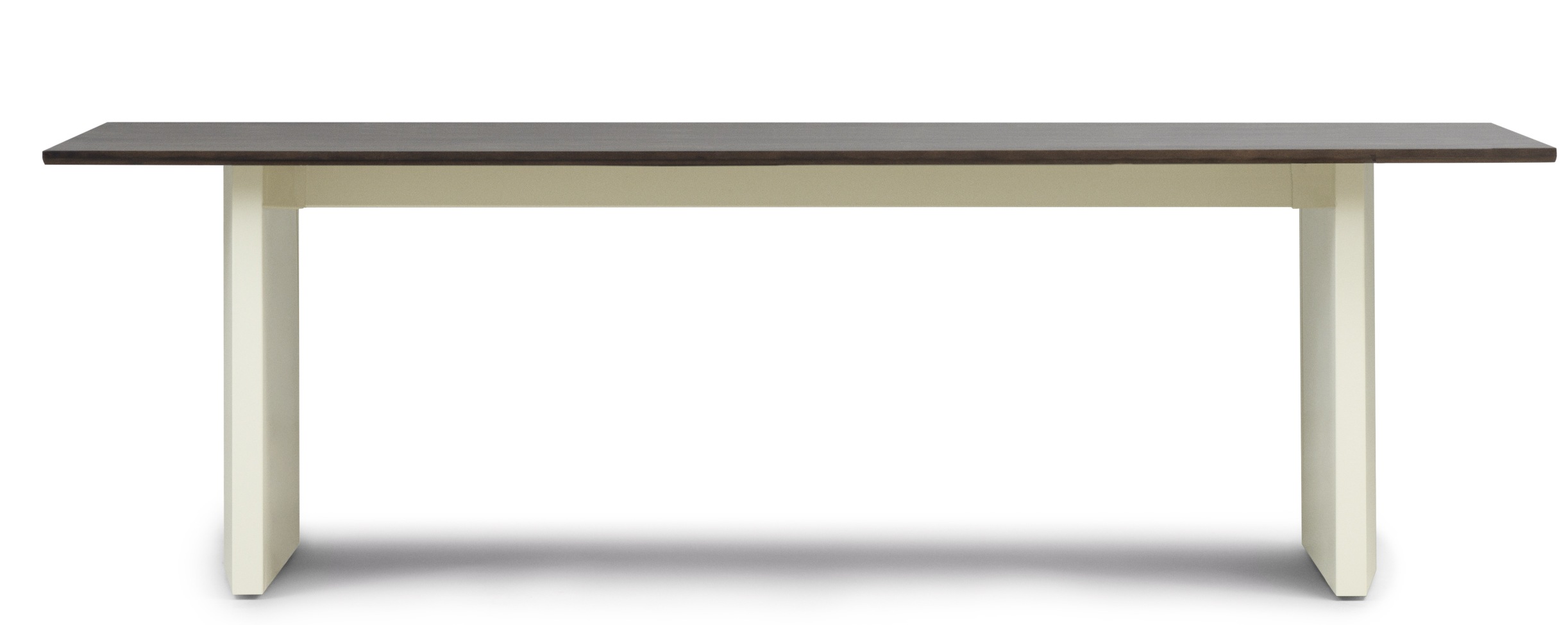 Normann Copenhagen Panel Tisch, Esstisch mit dunkler Tischplatte und hellen Tischbeinen, modernes Design.