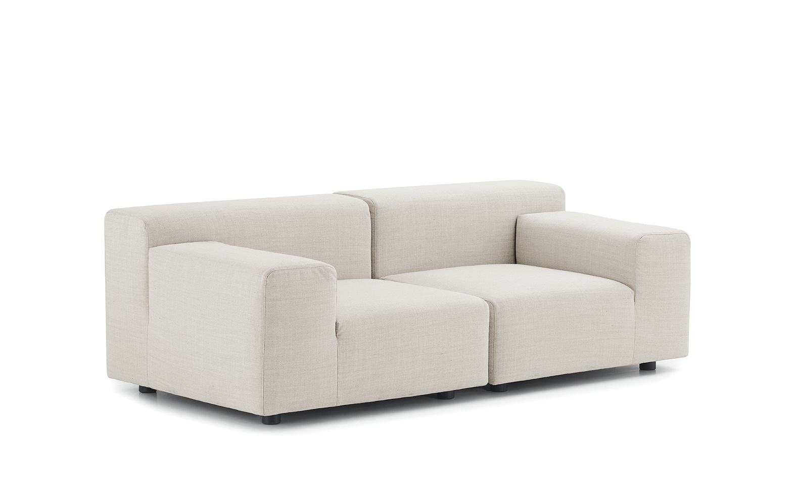 Beige Kartell Plastics Outdoor Sofa 2-Sitzer für Garten und Terrasse, moderne Gartenmöbel.