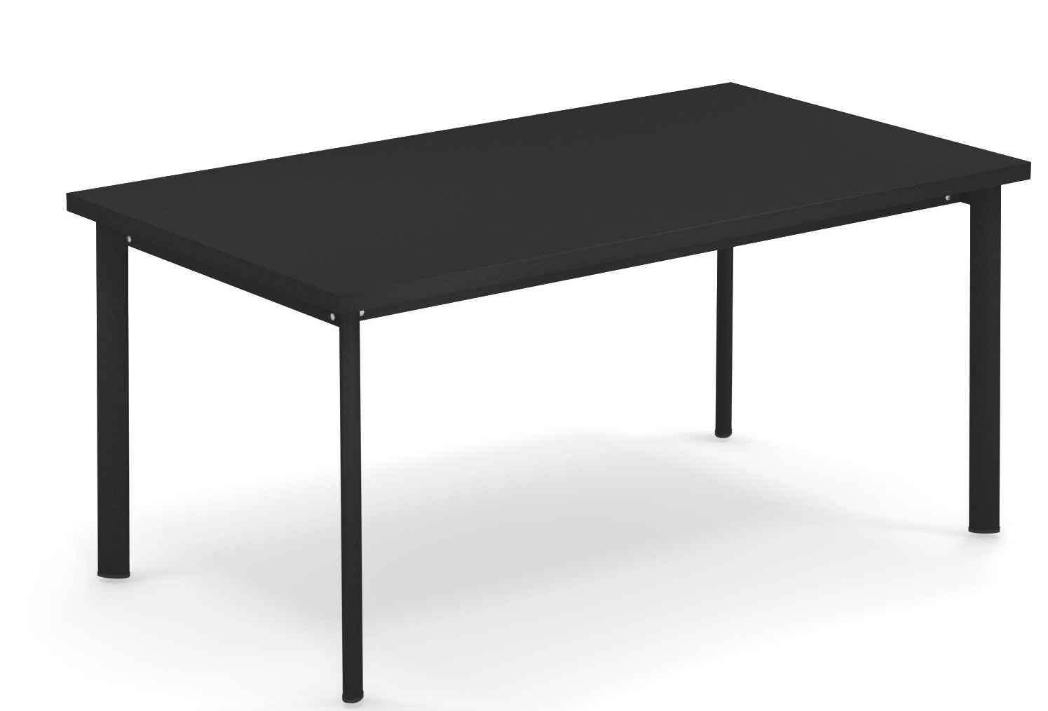 Schwarzer Star Tisch Outdoor von Emu, rechteckig, mit minimalistischem Design und vier Beinen.