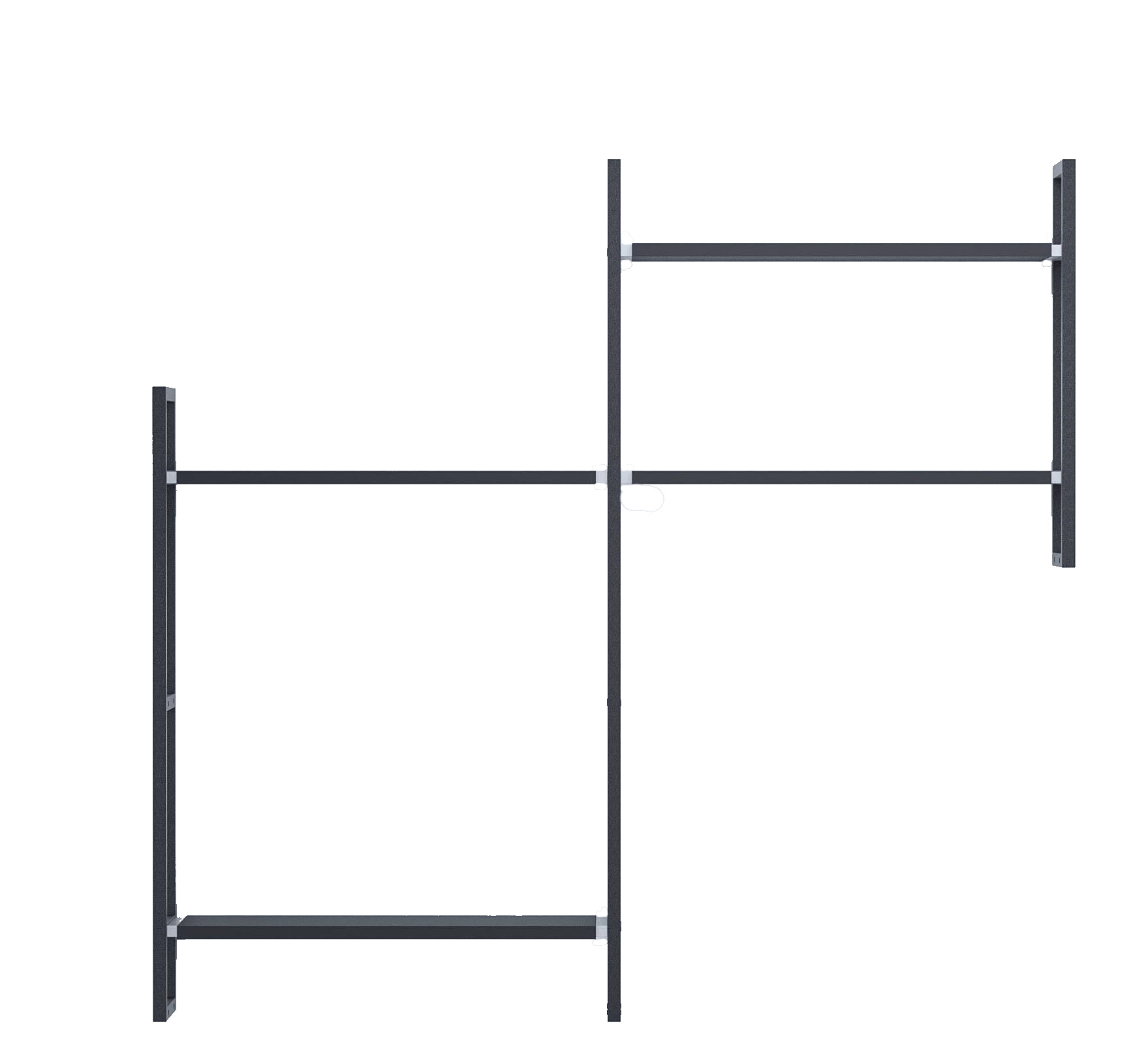 Wandregal Grundmodul D Oncono, modernes Regalsystem in Anthrazit, minimalistisches Design für Wohnzimmer und Büro.