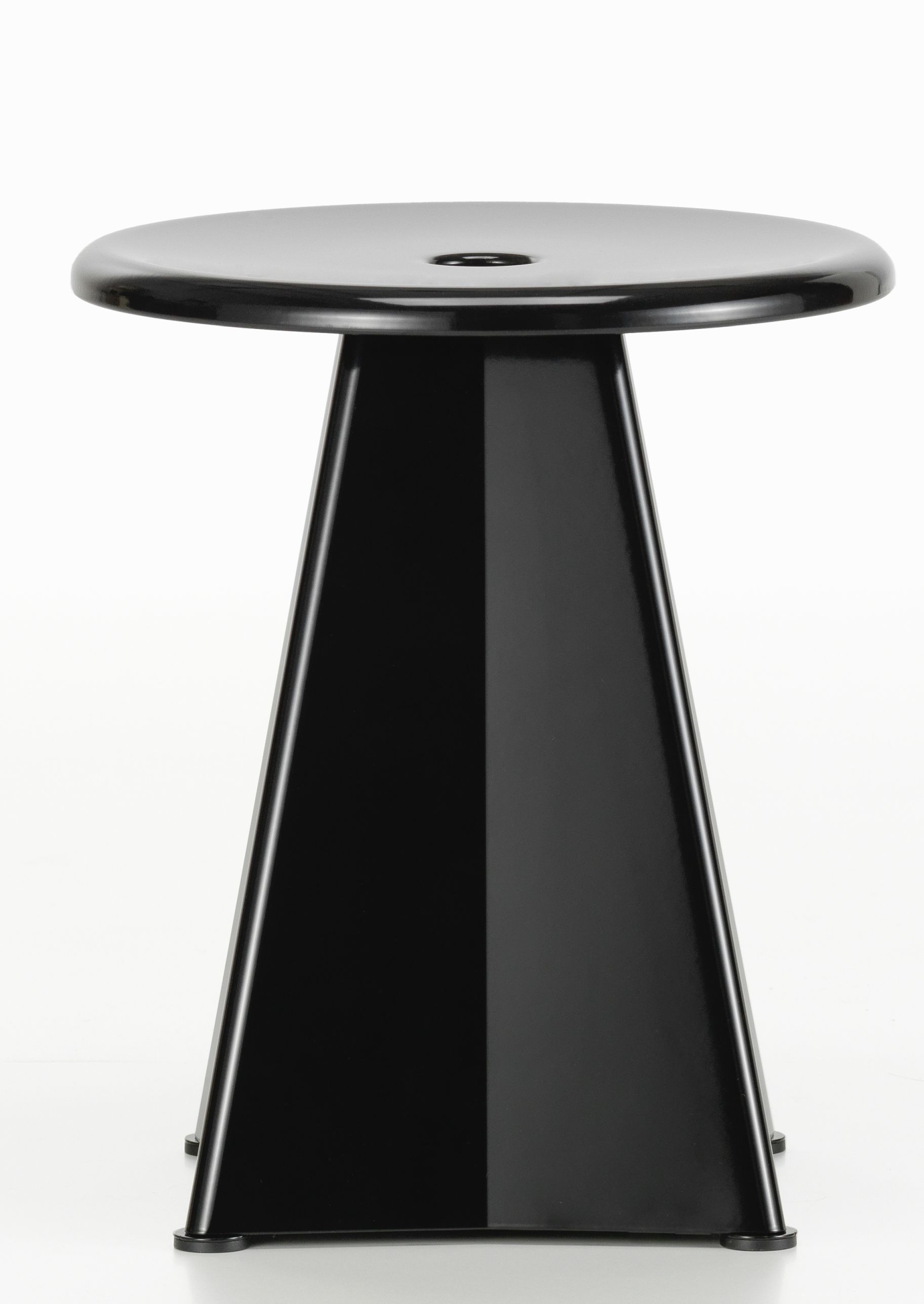 Schwarzer Tabouret Métallique Hocker von Vitra, ein moderner Metallhocker für Wohnzimmer und Büro.