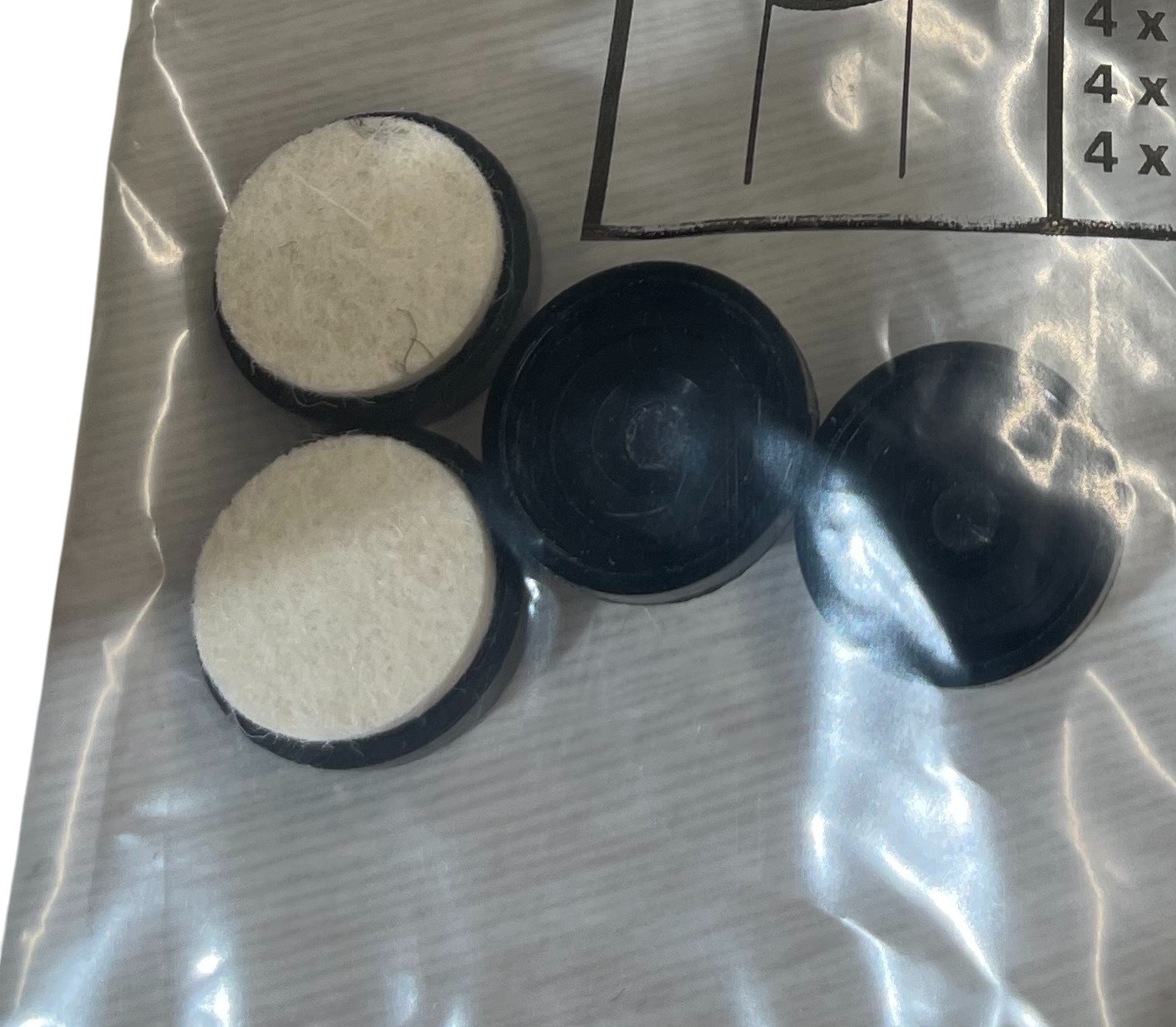 Set glijders / vilten glijders J-serie, Dorso, Uchiwa, AAC met houten voet Hay 