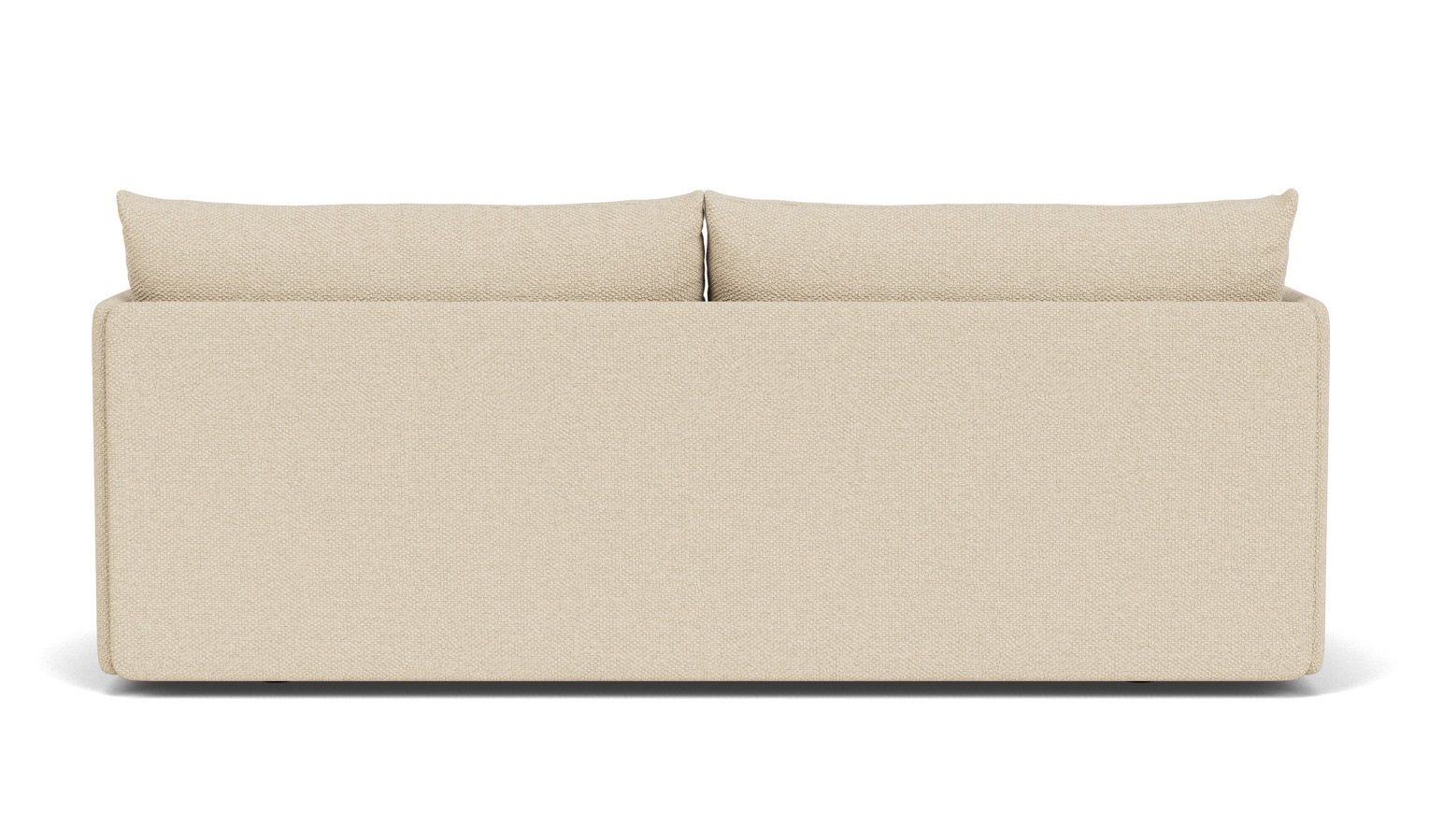 Rückansicht des Audo Copenhagen Offset Sofas, ein beiges 2-Sitzer Sofa mit minimalistischem Design.