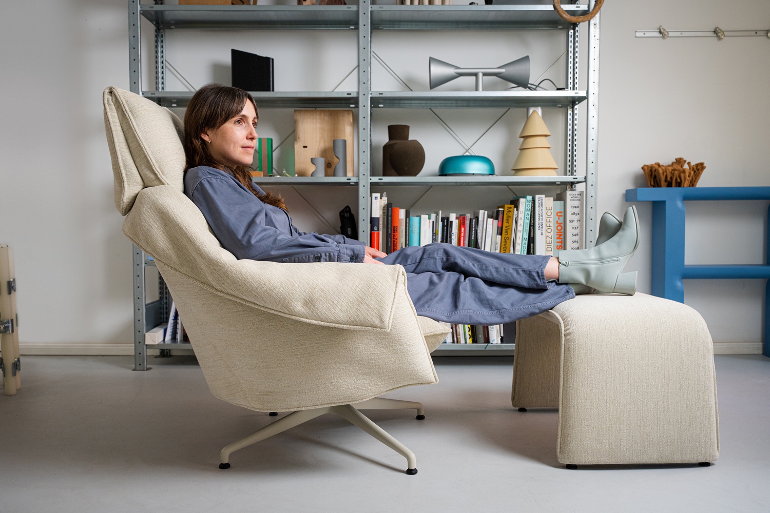 Bascule Fauteuil met hoge rugleuning en bank Vitra