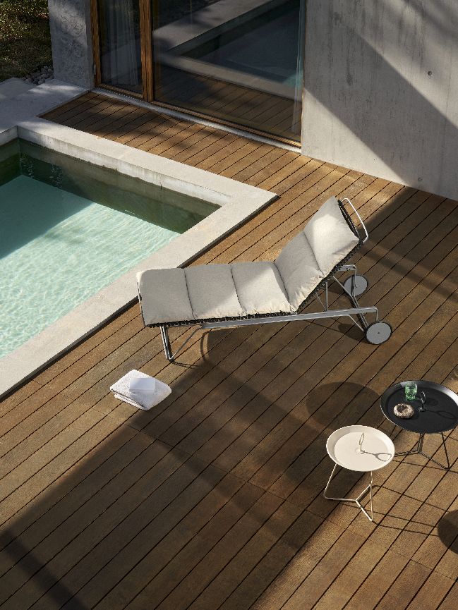 Click verstelbare chaise longue voor buiten Houe