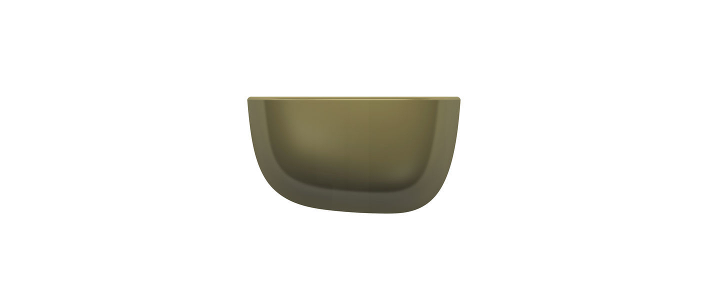 Nahaufnahme des Vitra Corniches Wandboard Small in Khaki, modernes Wandregal.
