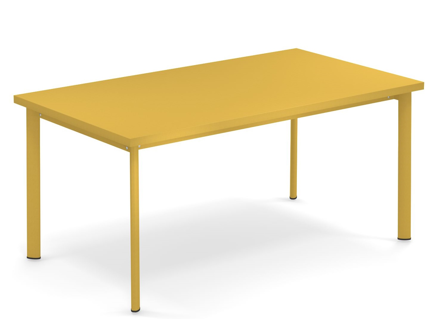 Gelber Star Tisch von Emu für den Außenbereich, moderner Gartentisch mit minimalistischem Design.