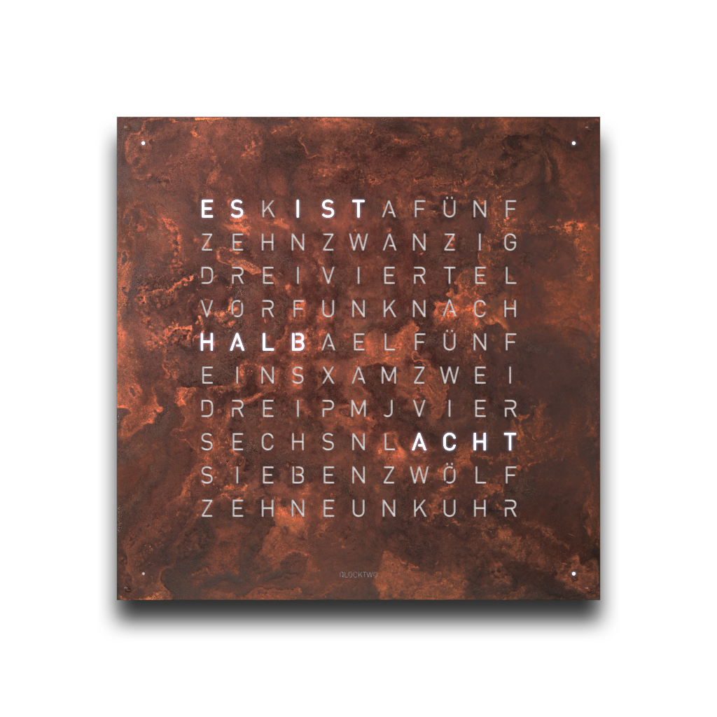 Earth 180 Creator's Edition wandklok / Tijdsobject Duits QLOCKTWO
