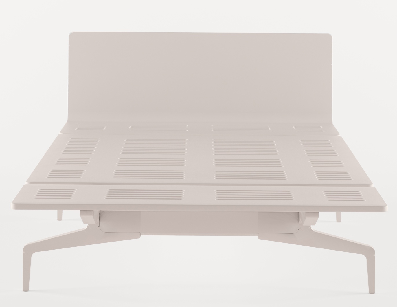 Legnoletto Bett von Alias in Beige: Modernes Design Bett mit Lattenrost und Kopfteil.