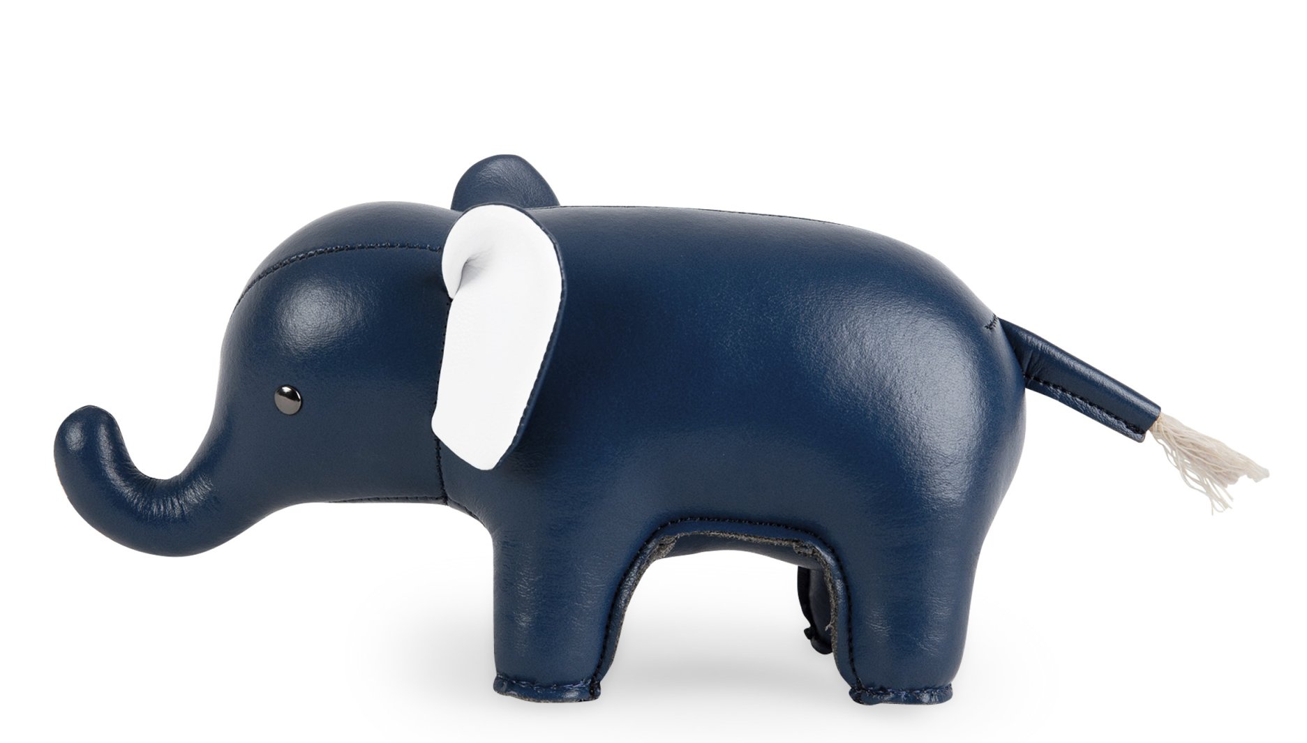 Züny Buchstütze Elefant in Mitternachtsblau und Weiß, dekorative und praktische Tier-Buchstütze.