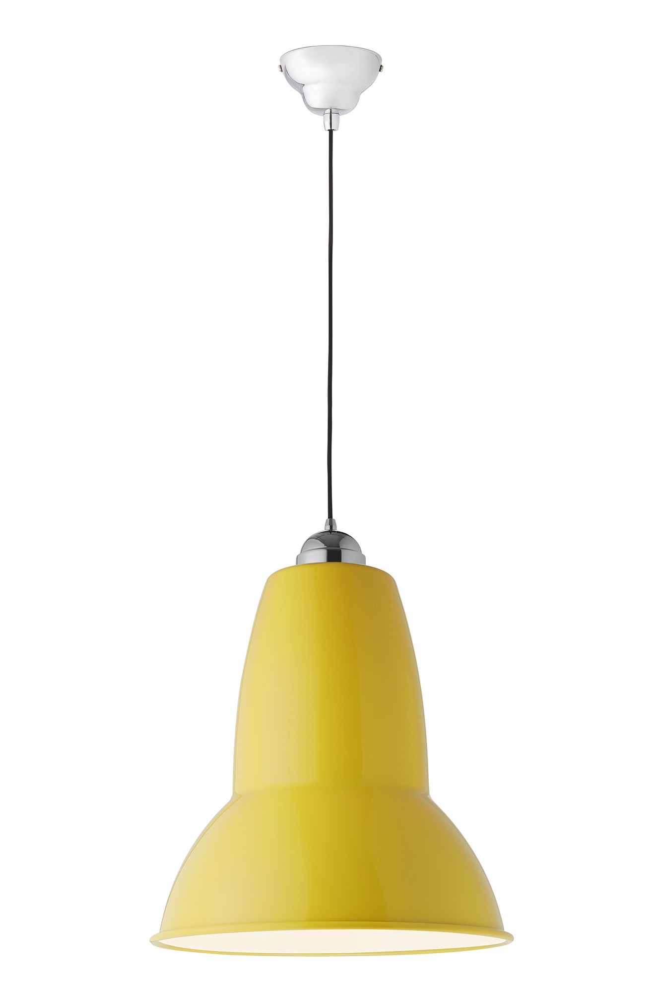 glanzend citroengeel / kabel zwart