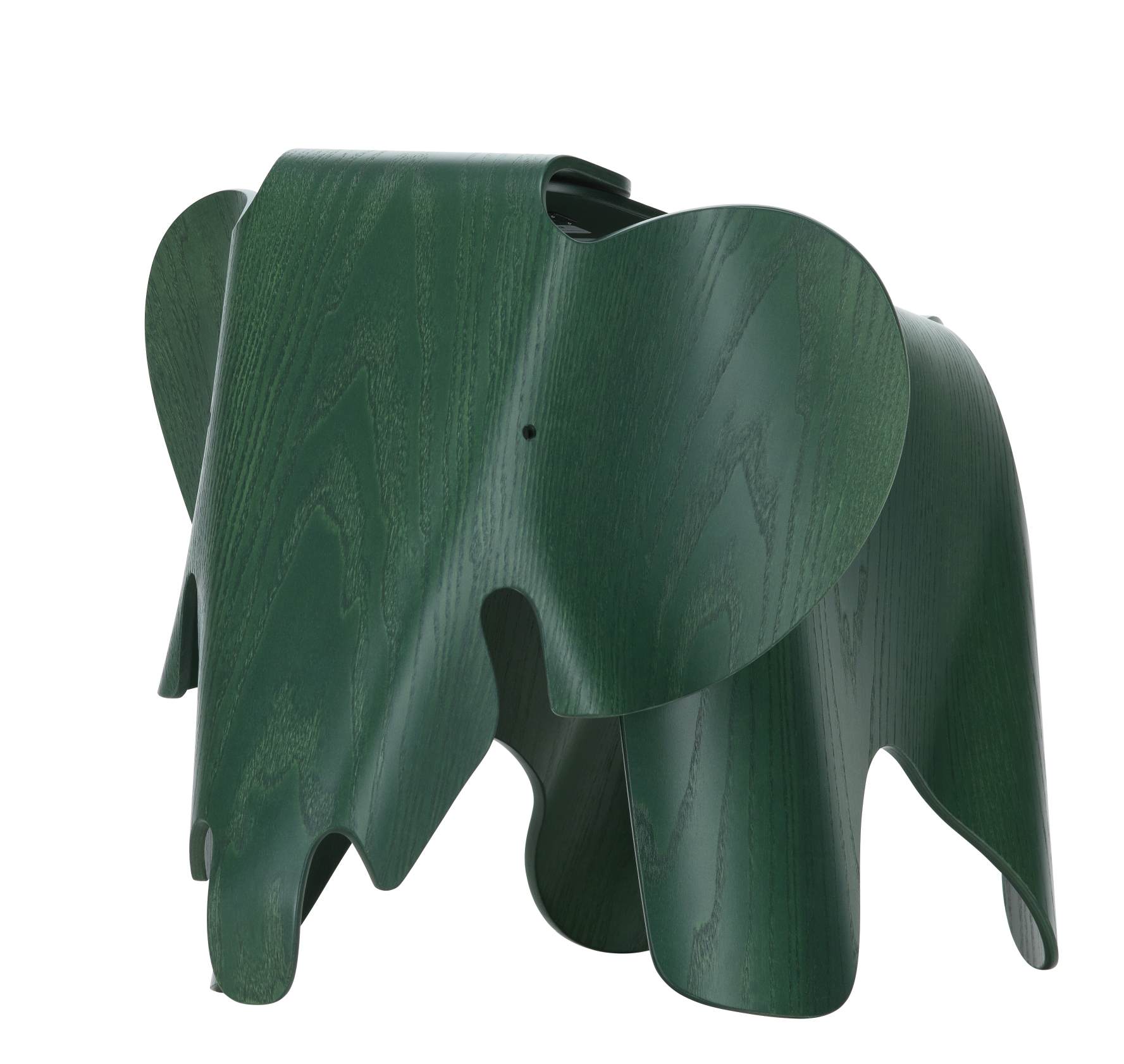 Dunkelgrüner Eames Elephant Hocker von Vitra, ein Designklassiker und Kinderzimmer-Möbel.