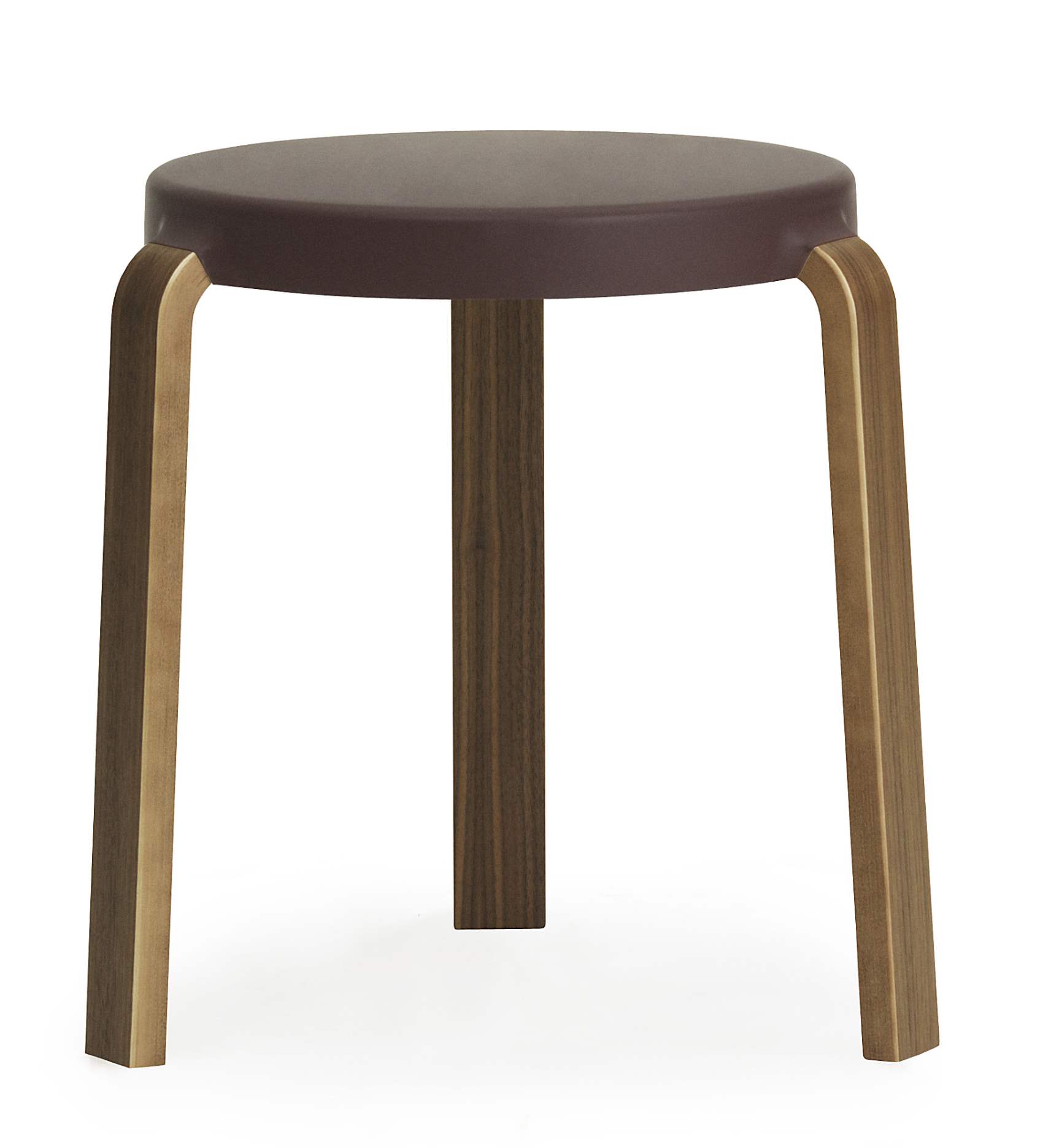Tap Hocker von Normann Copenhagen, brauner Sitzhocker aus Holz, modernes Möbeldesign für Wohnzimmer und Küche.