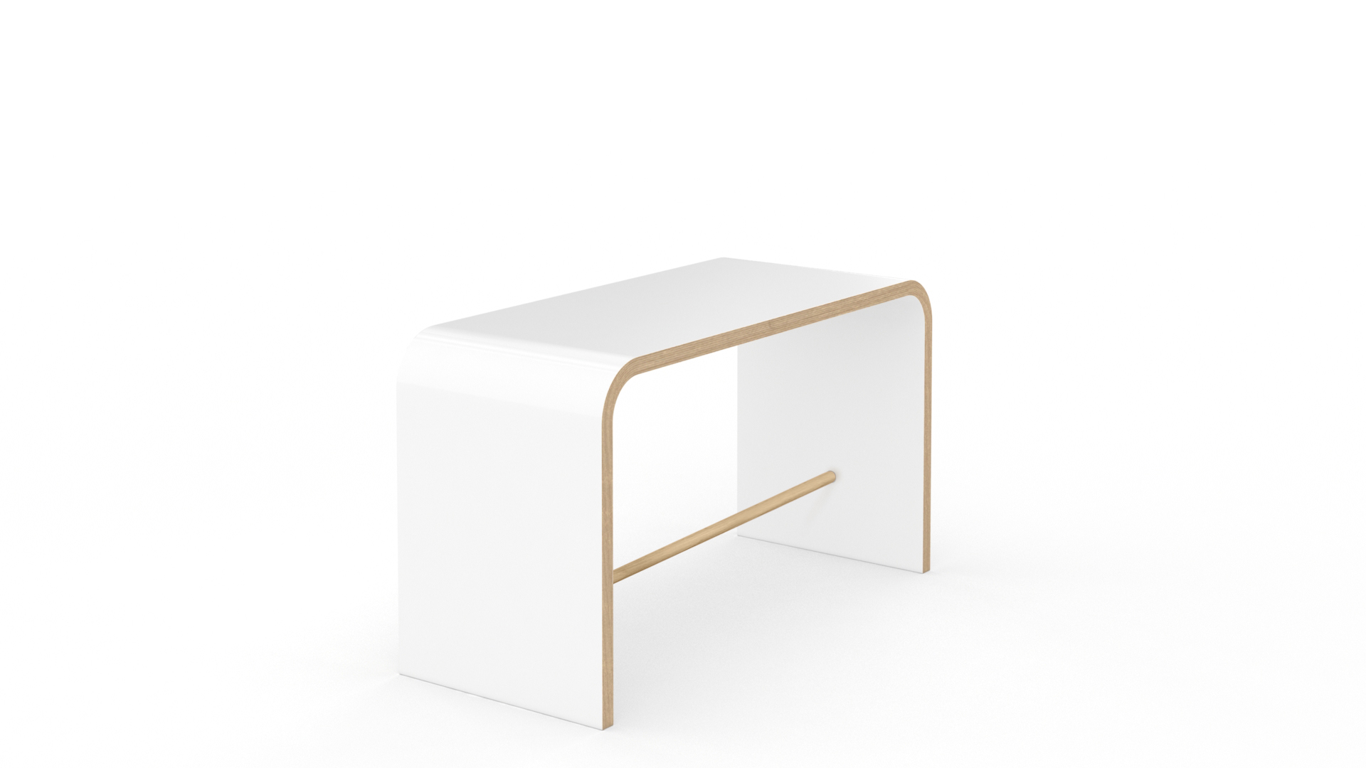 Weißer Tojo Sit Hocker aus Holz, minimalistisches Design für modernes Wohnen, vielseitig einsetzbar.