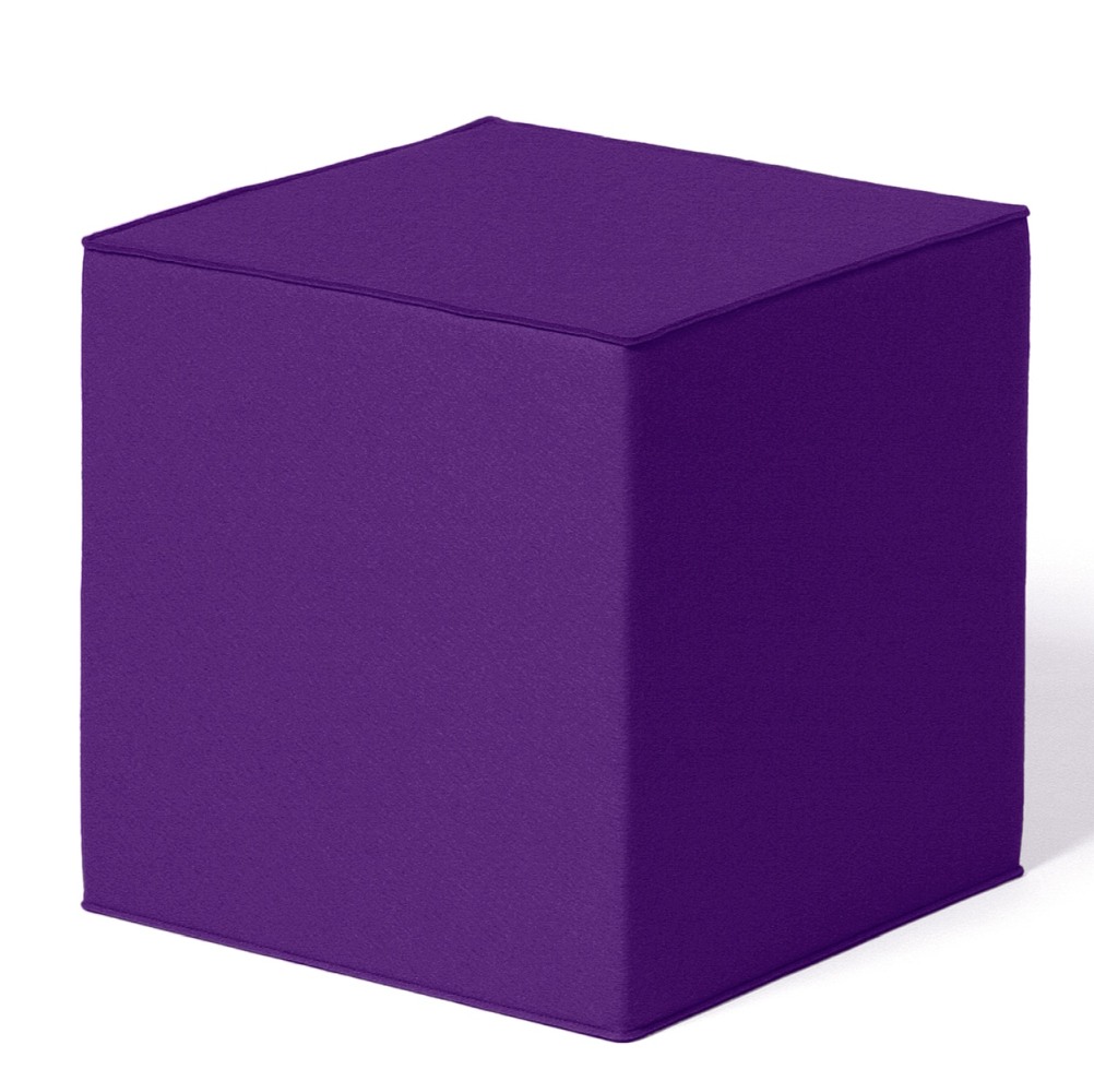 Lila Quart Sitzmöbel von HEY-SIGN by BWF Group, moderner Sitzwürfel aus Filz für Wohnzimmer.
