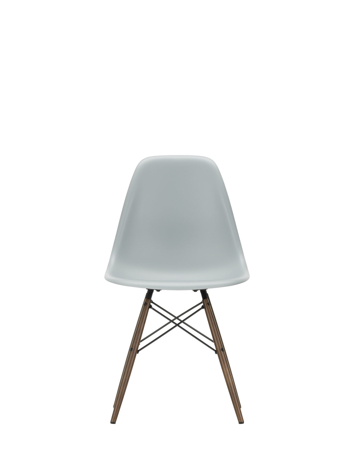 Eames Plastic Side Chair DSW in Ahorn schwarz-grün von Vitra, Ansicht von vorne.
