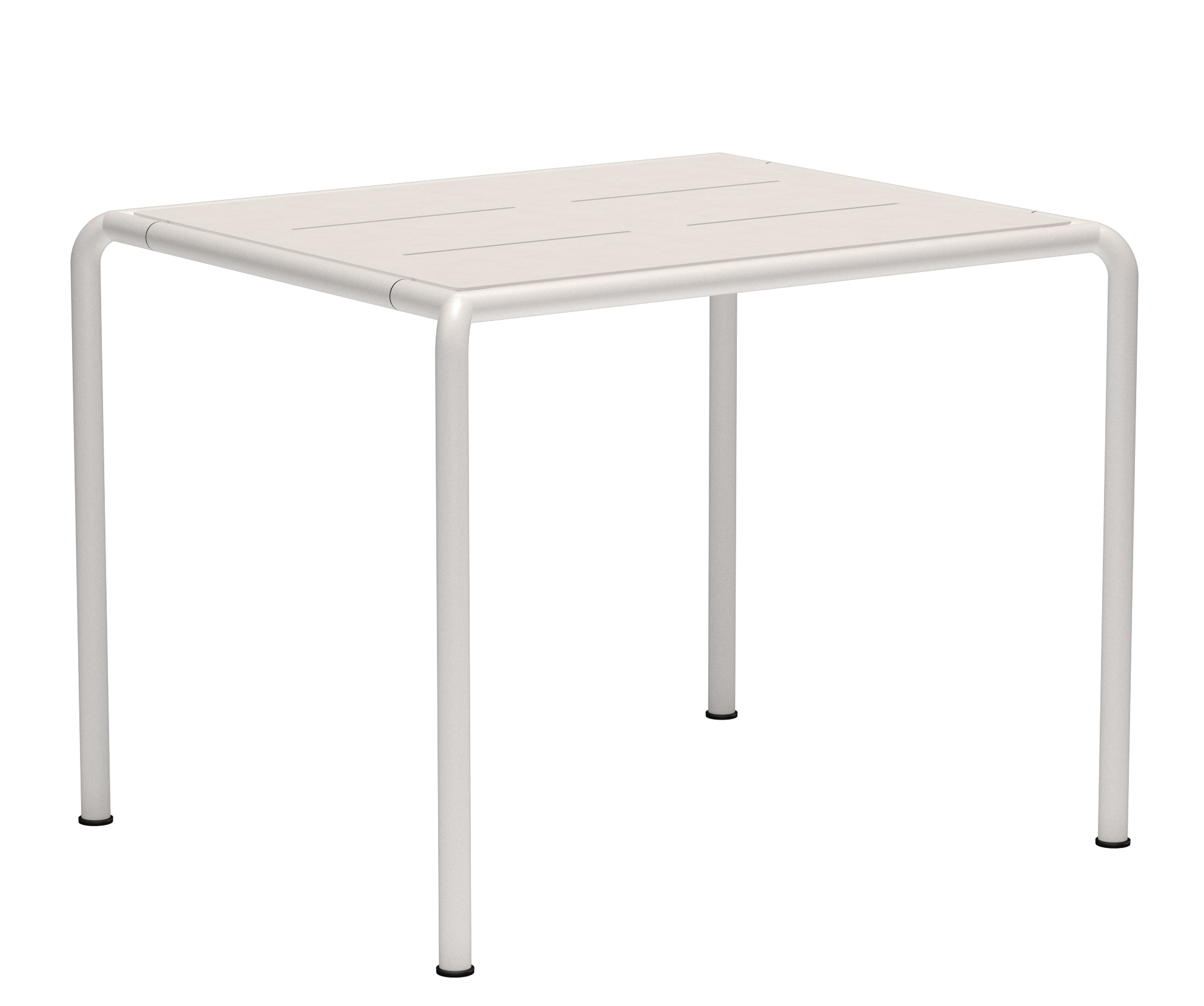 Avanti Esstisch von Houe für den Außenbereich, quadratisch, minimalistisch und modern in Weiß.