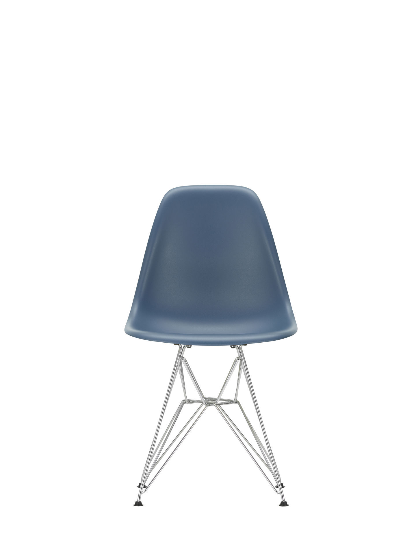 Eames Plastic Side Chair DSR Stuhl Vitra in Schwarz-Zartrosa, moderner Designstuhl mit Chromgestell.