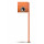 Oranje gepoedercoat staal, incl. vloerstandaard/palen