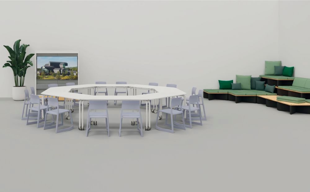 Vitra-vergadertafel tijdens de scoutingtop