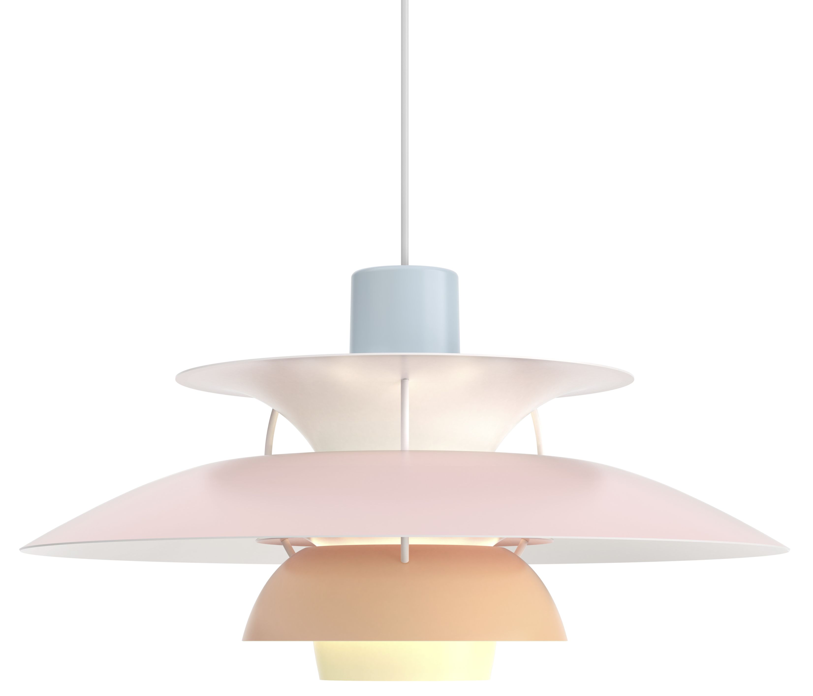 PH 5 Pendelleuchte in Pastellfarben von Louis Poulsen, Design-Hängeleuchte für Wohnzimmer und Esszimmer.