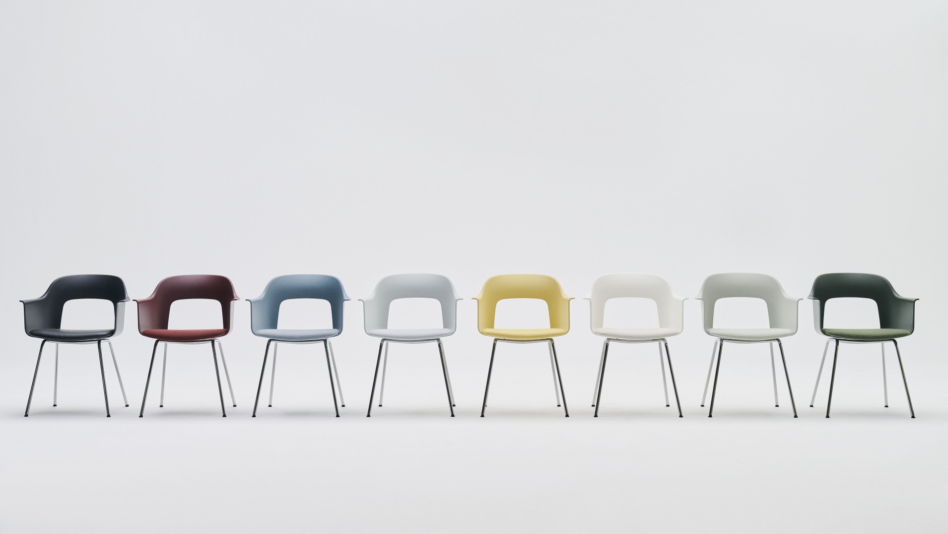 Layout Armchair 213 Armlehnstuhl von Hay in verschiedenen Farben, moderne Sitzmöbel für Esszimmer und Büro.
