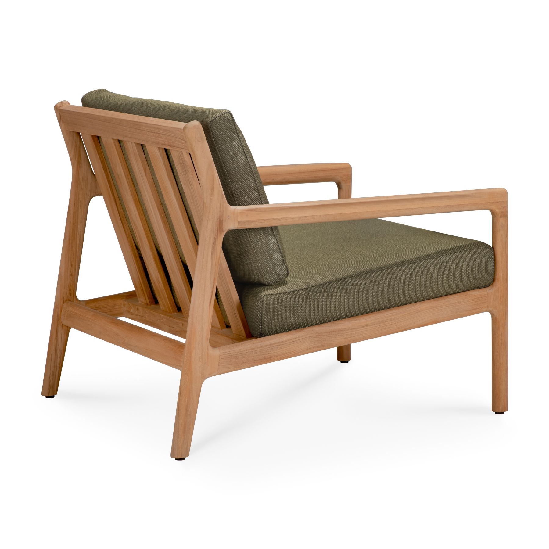 Jack Outdoor-loungestoel van teakhout met groene bekleding van Ethnicraft