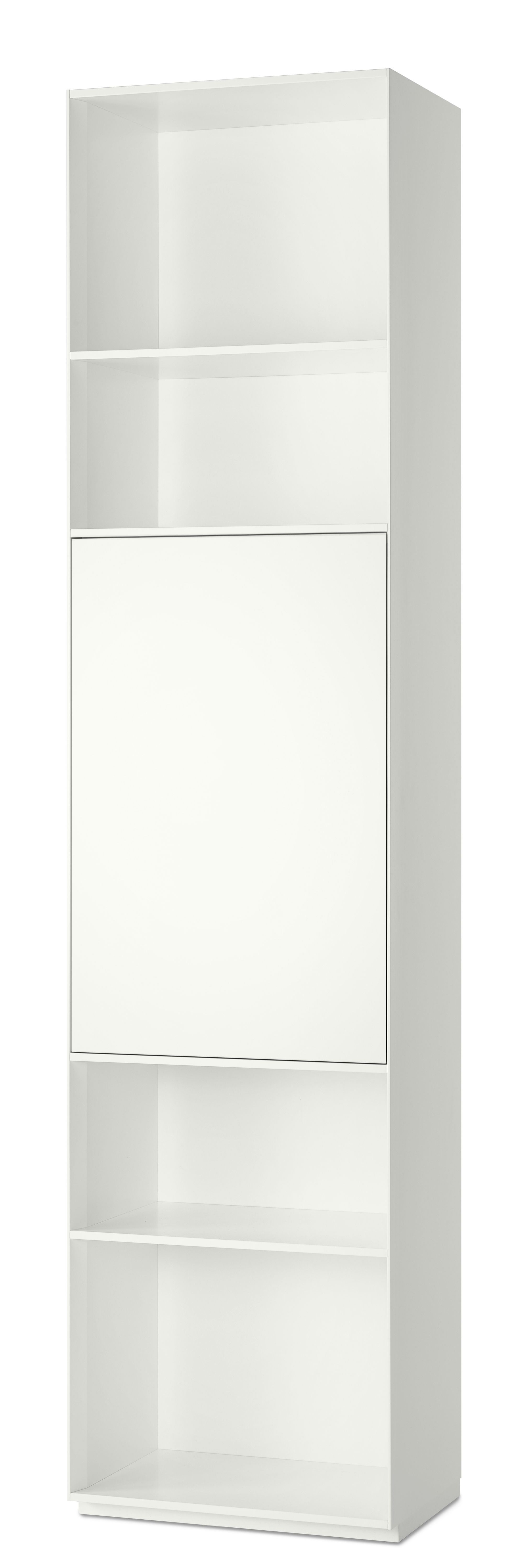 Weißes Nex Pur Regal von Piure mit Tür und Fachböden für moderne Wohnraumgestaltung.