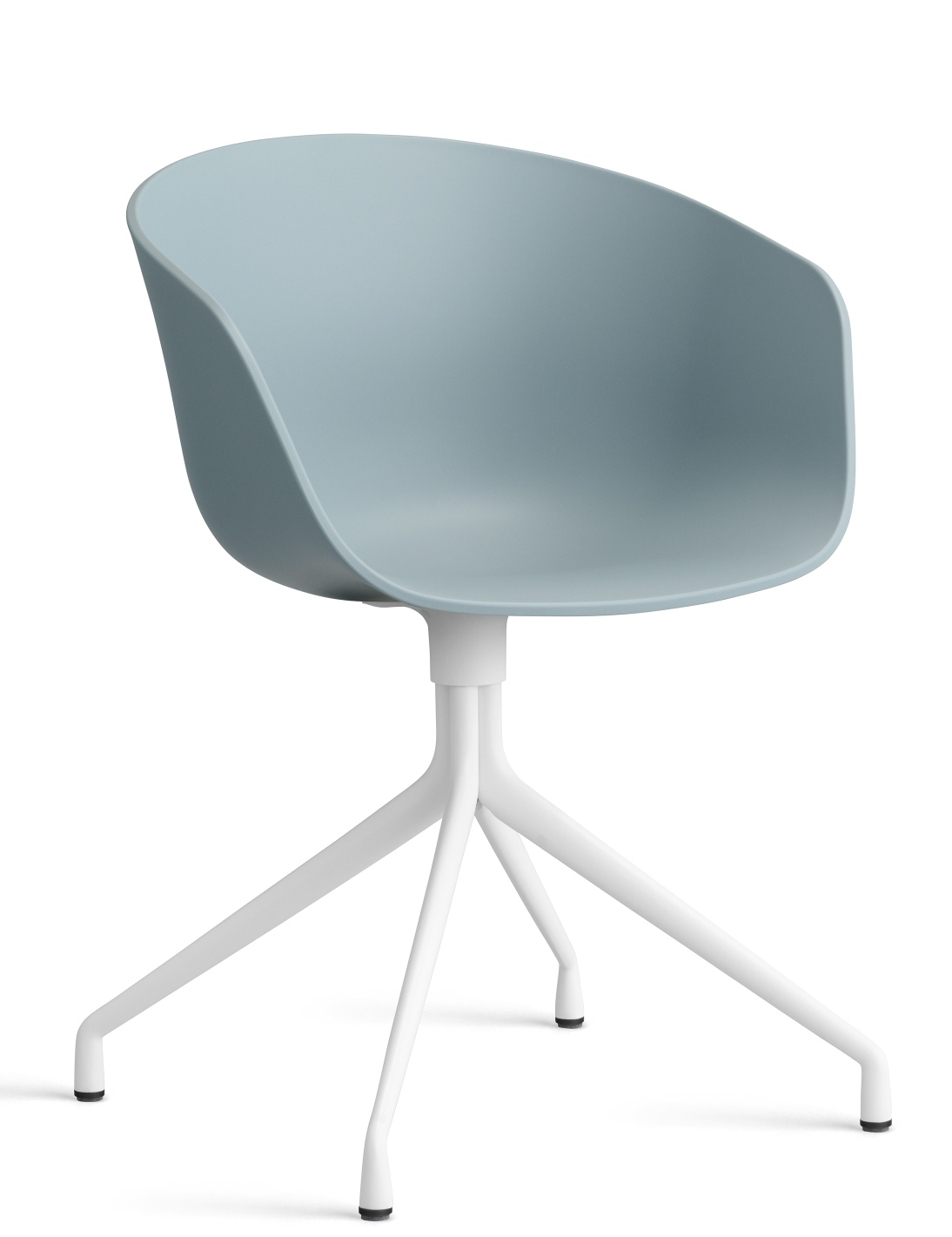 Blauer About A Chair AAC20 Stuhl von Hay mit weißem Vierfuß-Gestell, moderner Designstuhl für Wohn- und Esszimmer.