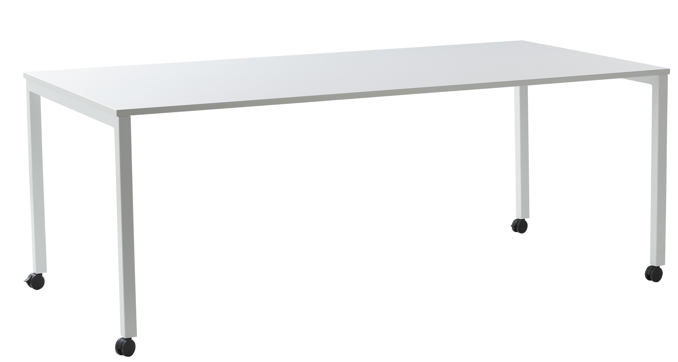 Weißer Panton Move Table Esstisch von Verpan mit Rollen, ideal für moderne Esszimmer und Büros.
