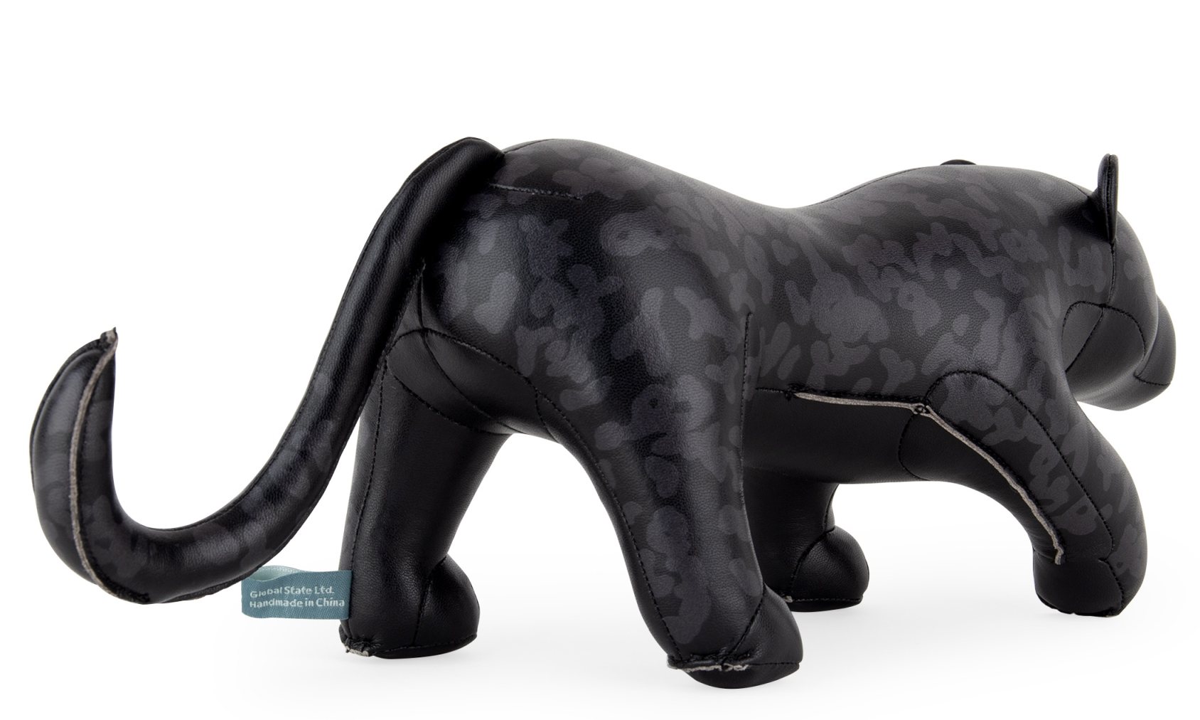 Schwarzer Leopard Buchstütze: Dekorative Tierfigur als Buchhalter für Regale und Schreibtische.