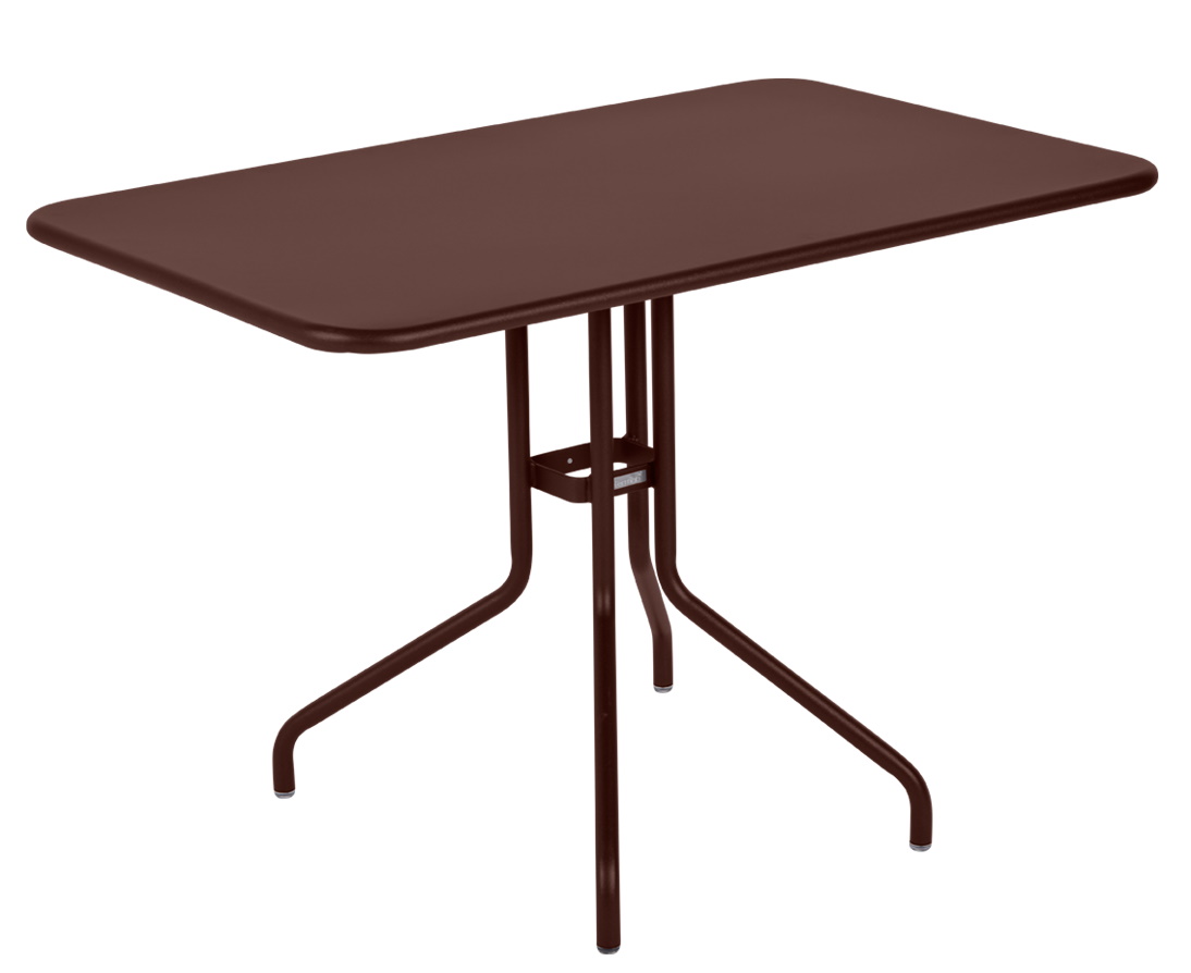 Pétale Tisch von Fermob, 110 x 70 cm, brauner Outdoor-Tisch mit Stahlgestell für Garten und Terrasse.