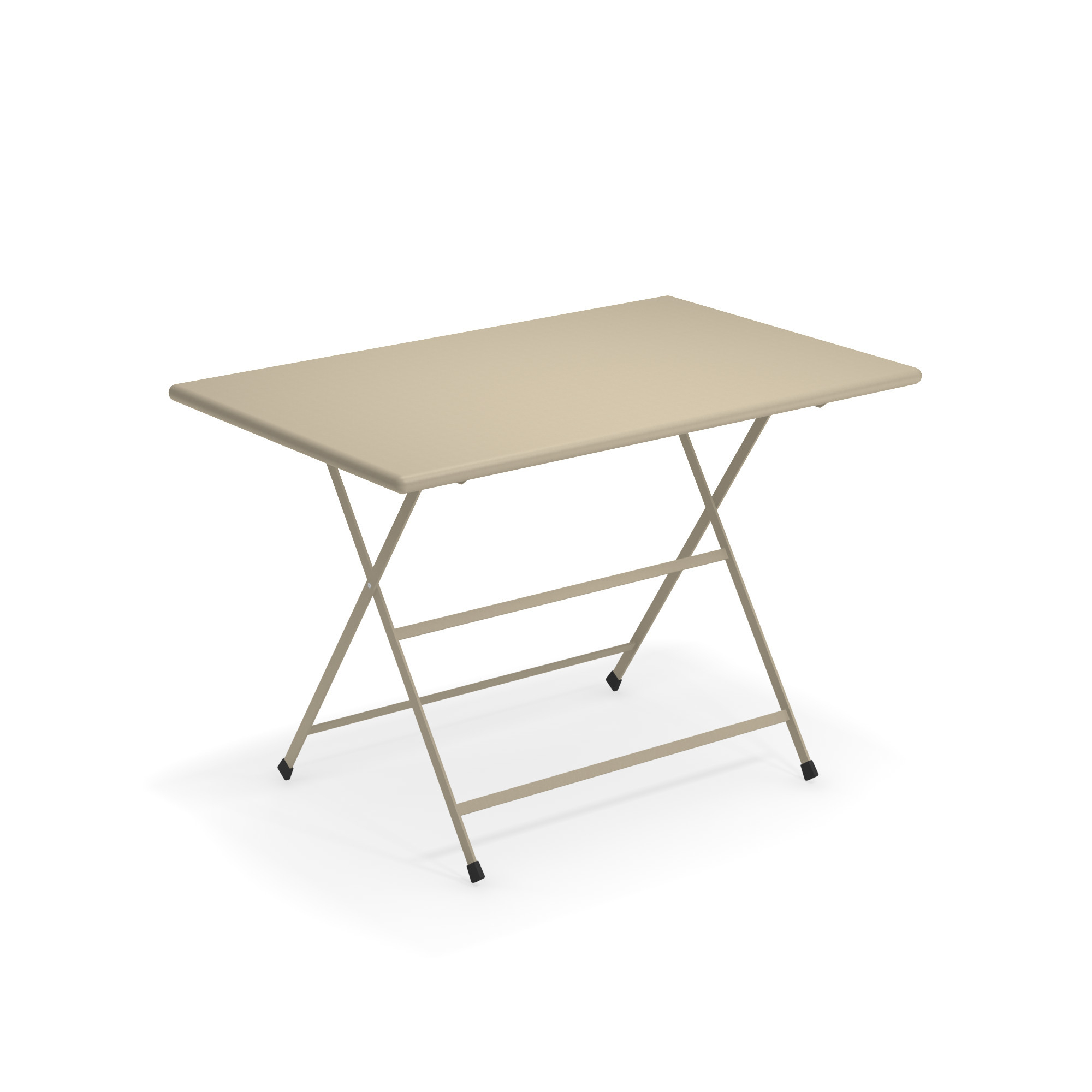 Arc en Ciel Klapptisch 110 cm emu in Beige, ideal für Garten, Balkon und Terrasse.