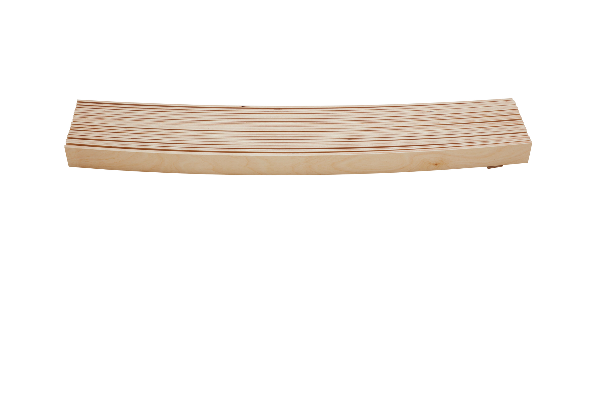 Lattenrost Rollbar für Stapelliege aus hellem Holz, flexibler Bettenrost für hohen Schlafkomfort.