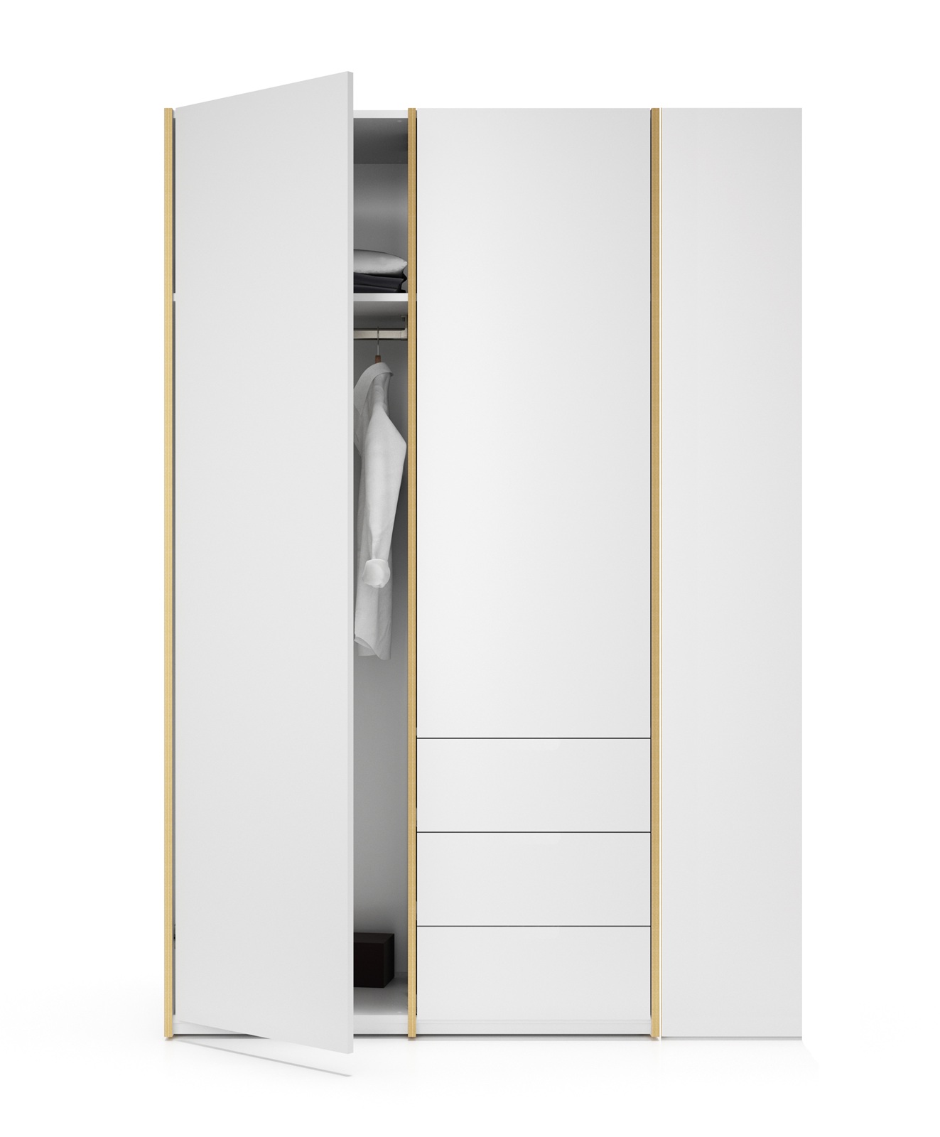 MODULAR PLUS-kastcombinatie met aanbouwrek rechts en 3 laden van Müller Möbelwerkstätten