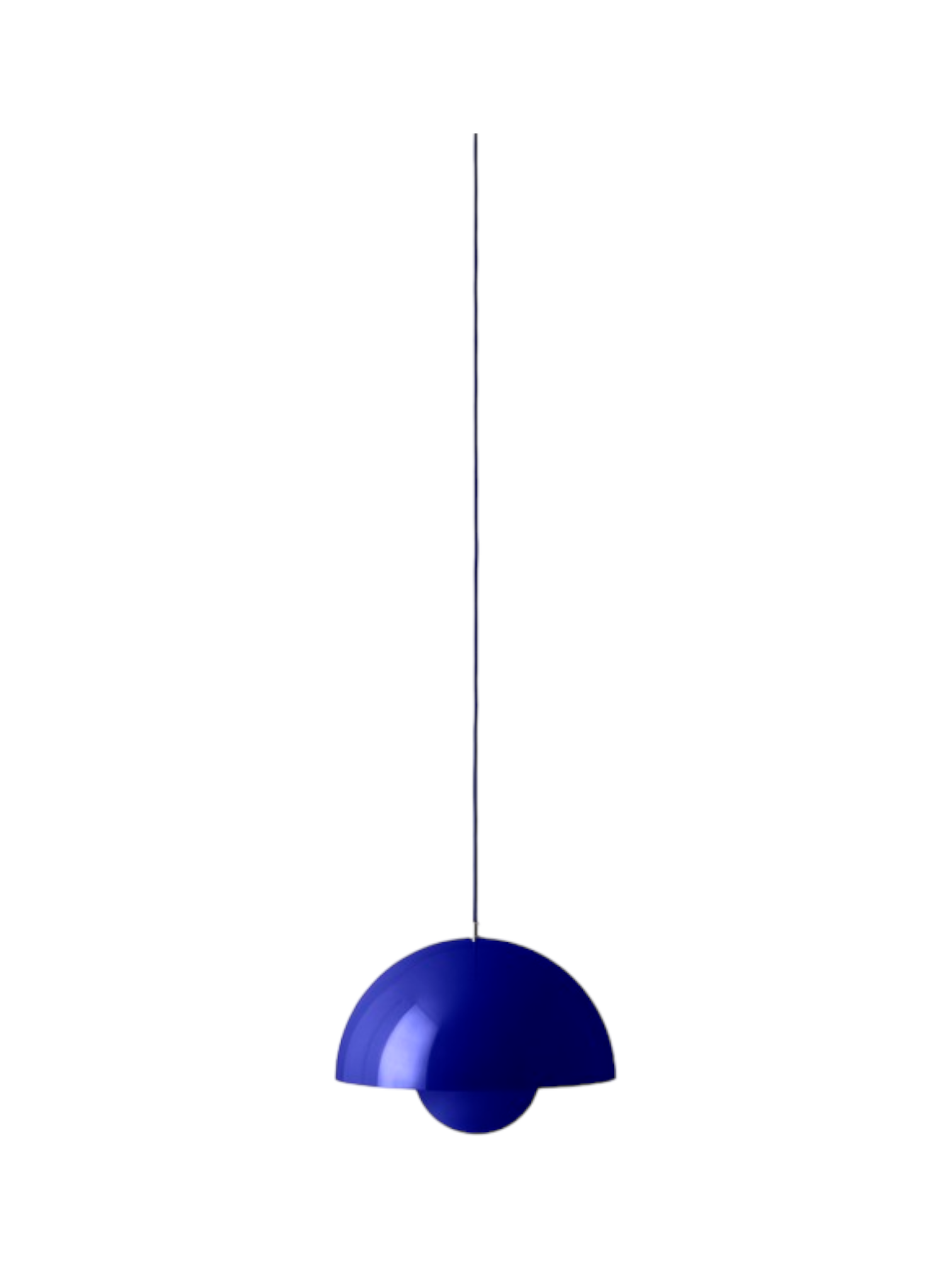 Blaue Flowerpot VP7 Pendelleuchte von AndTradition, moderne Hängelampe für Wohnzimmer und Esszimmer.