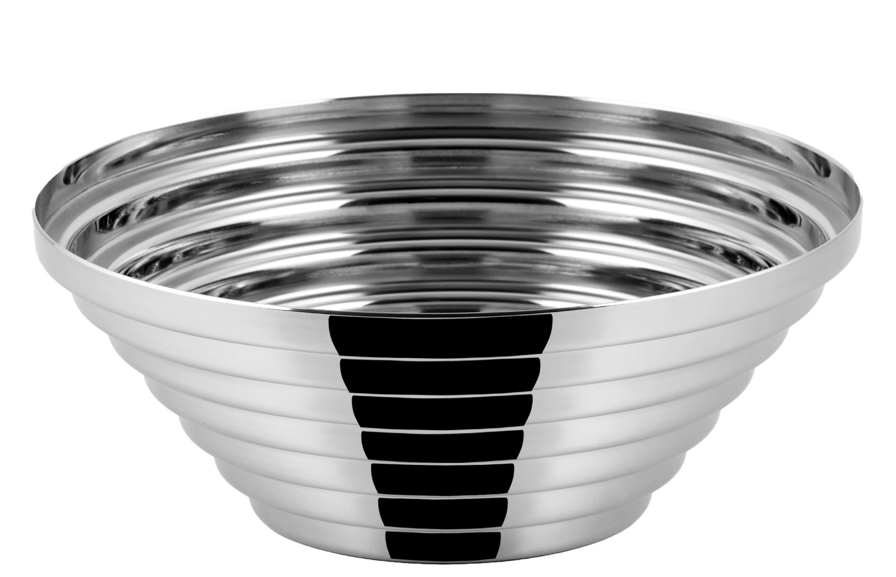 Alessi Maya Schale, rund, Ø 20 cm, aus glänzendem Edelstahl für Obst, Salate oder Snacks.