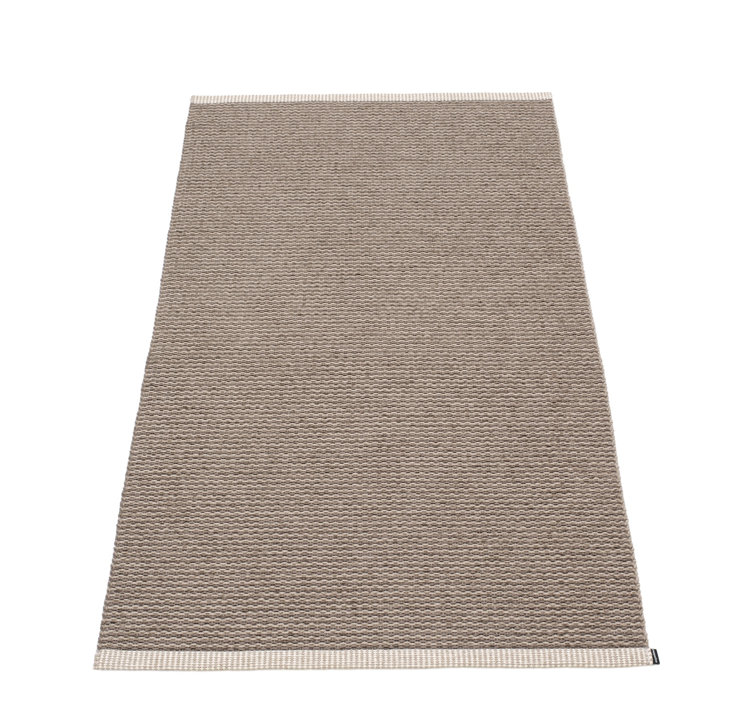Pappelina Kunststoffteppich Mono, Farbe Schlamm, Größe 85x260 cm, gewebter Teppich.