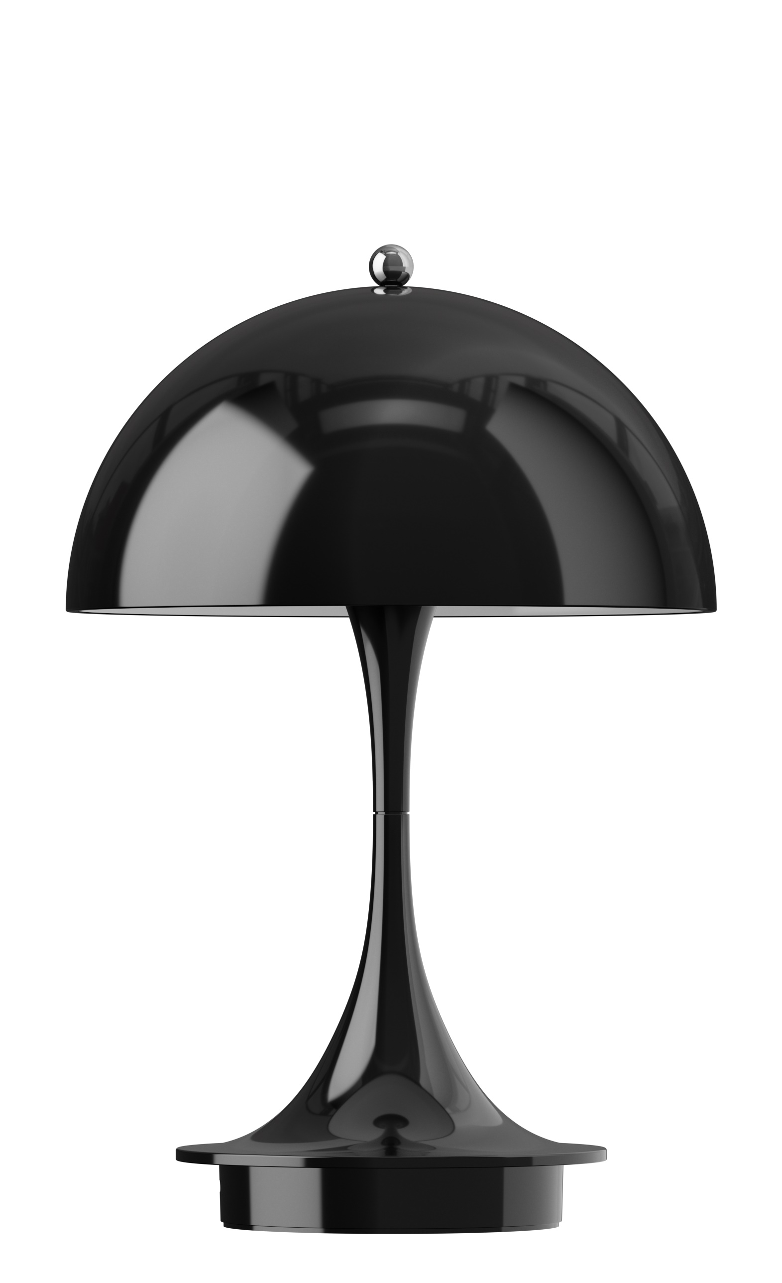 Schwarze Panthella Akku LED-Tischleuchte von Louis Poulsen für Innen und Außen. Design Lampe.