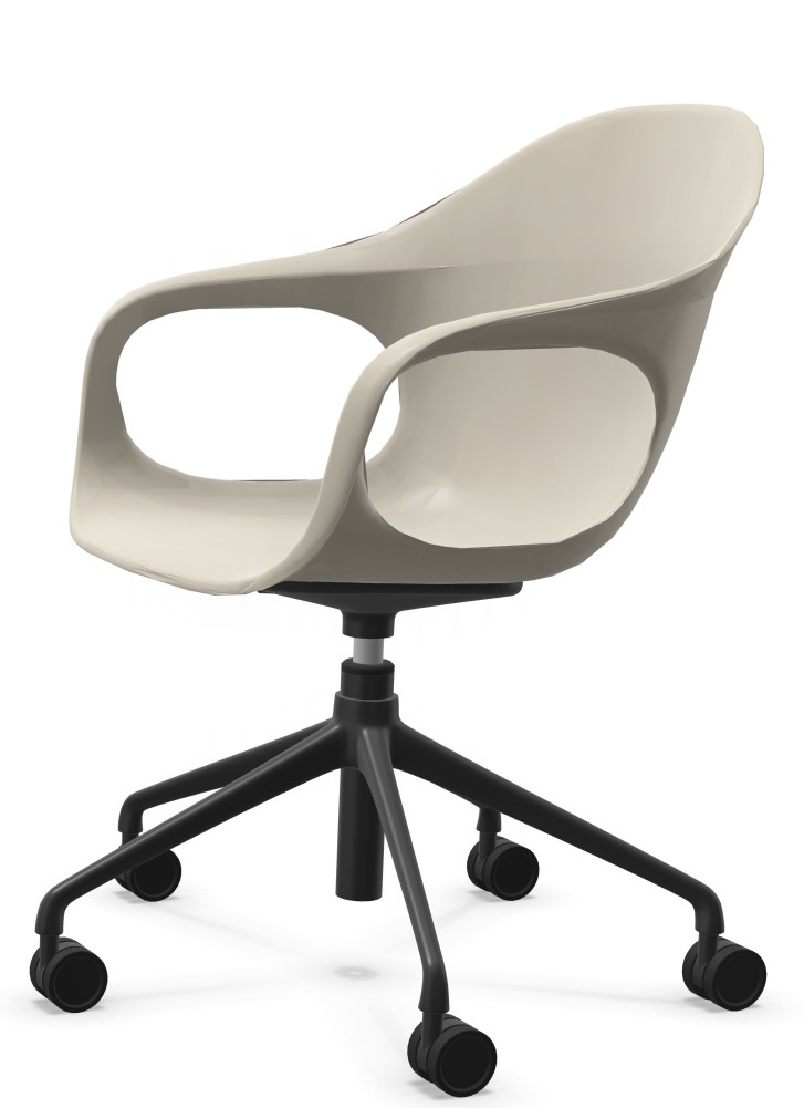 Elephantino fauteuil met vijfpootsonderstel en wieltjes van KRISTALIA