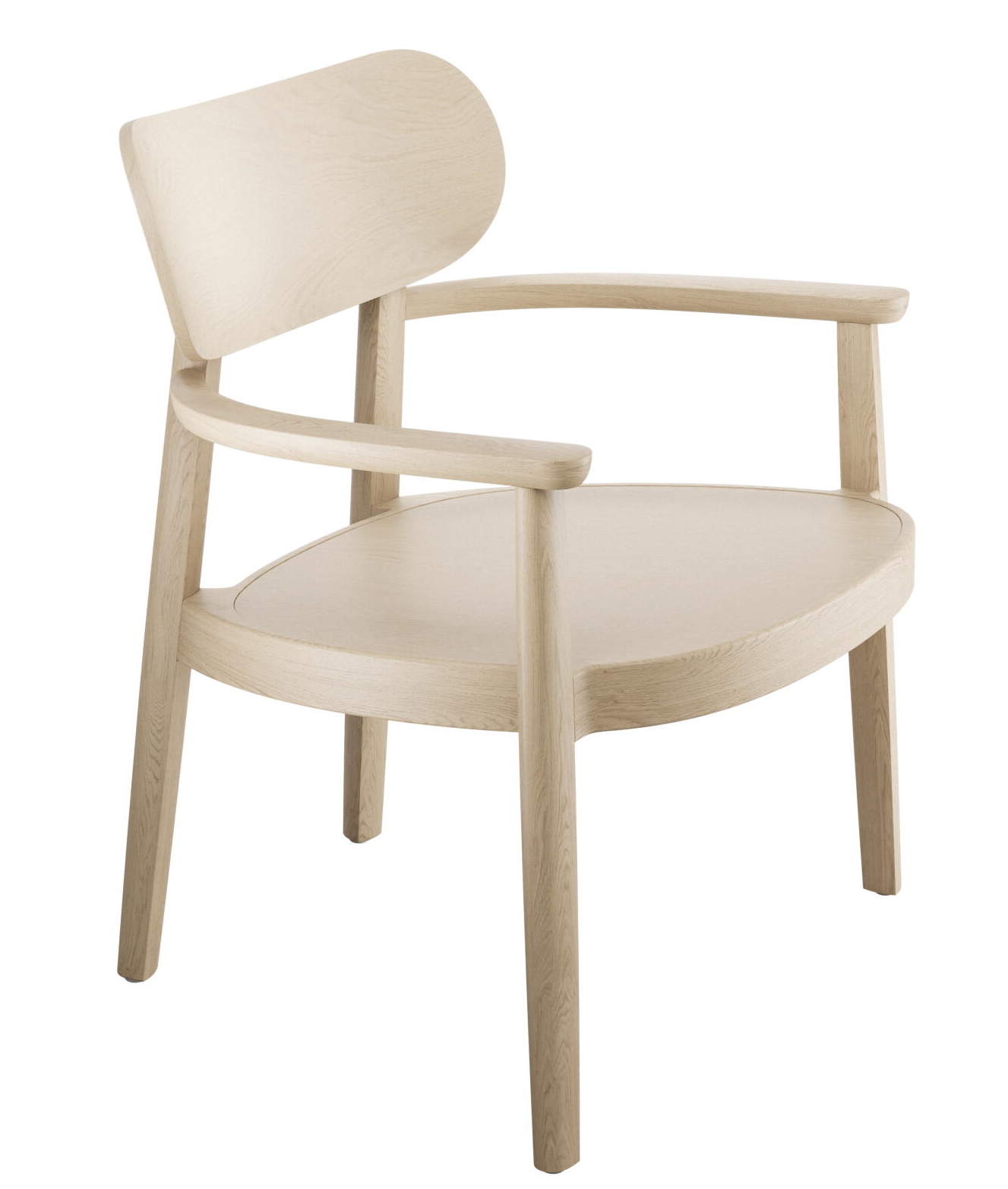 Heller Thonet Holzstuhl mit Armlehnen, Modell 119 MF, skandinavisches Design für Esszimmer und Wohnbereich.