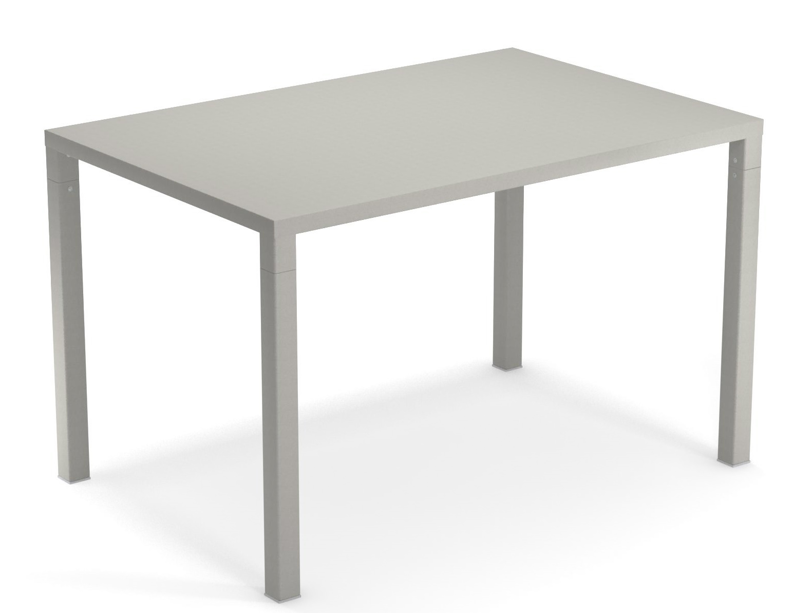 Emu Nova Tisch für den Außenbereich, rechteckig, aus Metall in hellgrauer Farbe.
