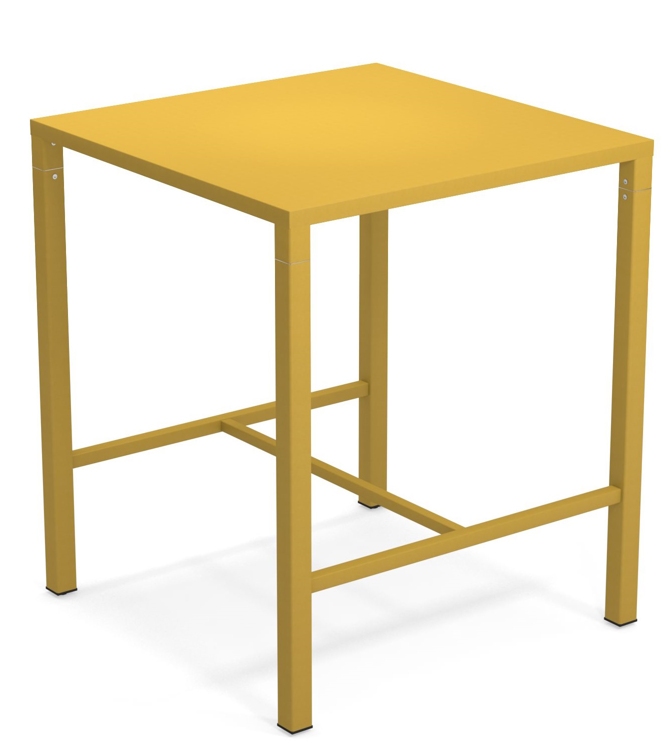 Goldener Nova Hochtisch von Emu für den Außenbereich, quadratisch, modernes Design für Garten und Terrasse.