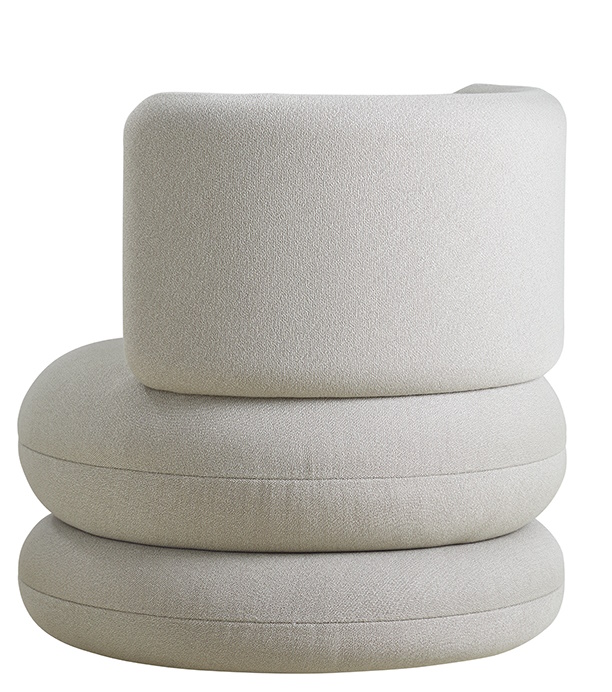 Verpan Easy Chair Sessel, moderner Stoffbezug in Beige, stapelbares Design für Wohnzimmer und Lounge.