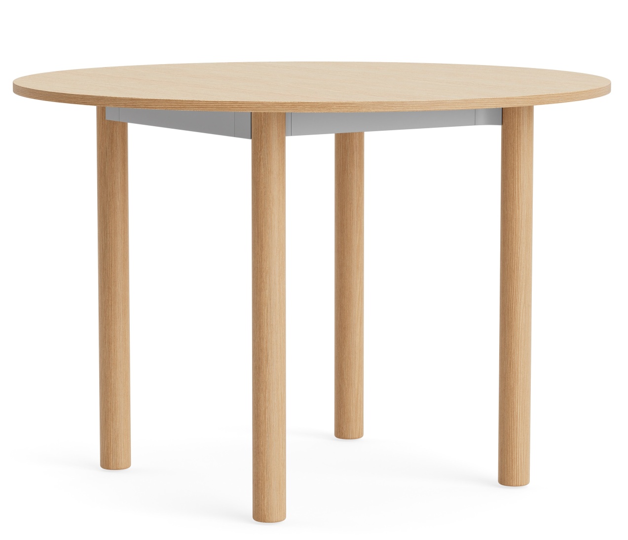 Annex Table Round Esstisch von Hay, runder Holztisch mit vier Beinen für Esszimmer oder Küche.