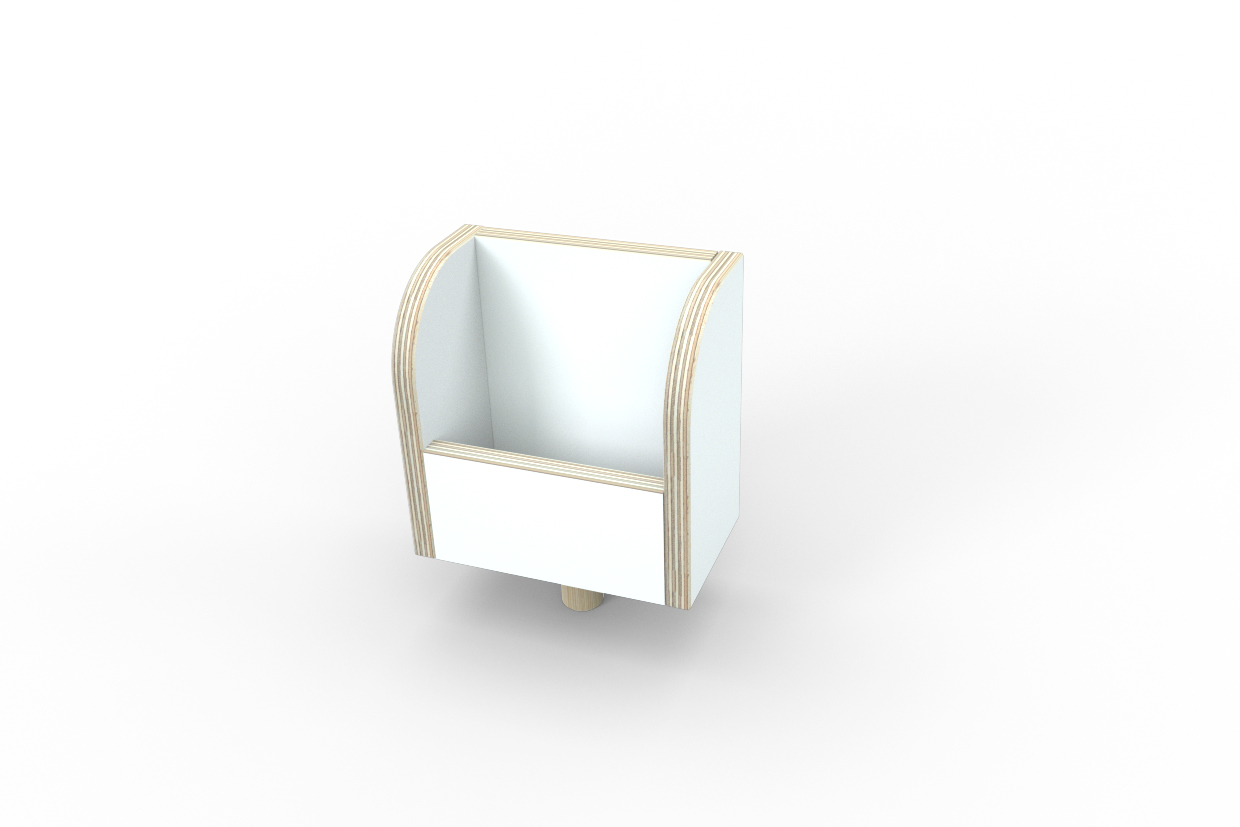 Growing Table Aufbewahrungselement in Weiß, Teil des 9-teiligen Sets, für Kinderzimmer und flexible Möbel.