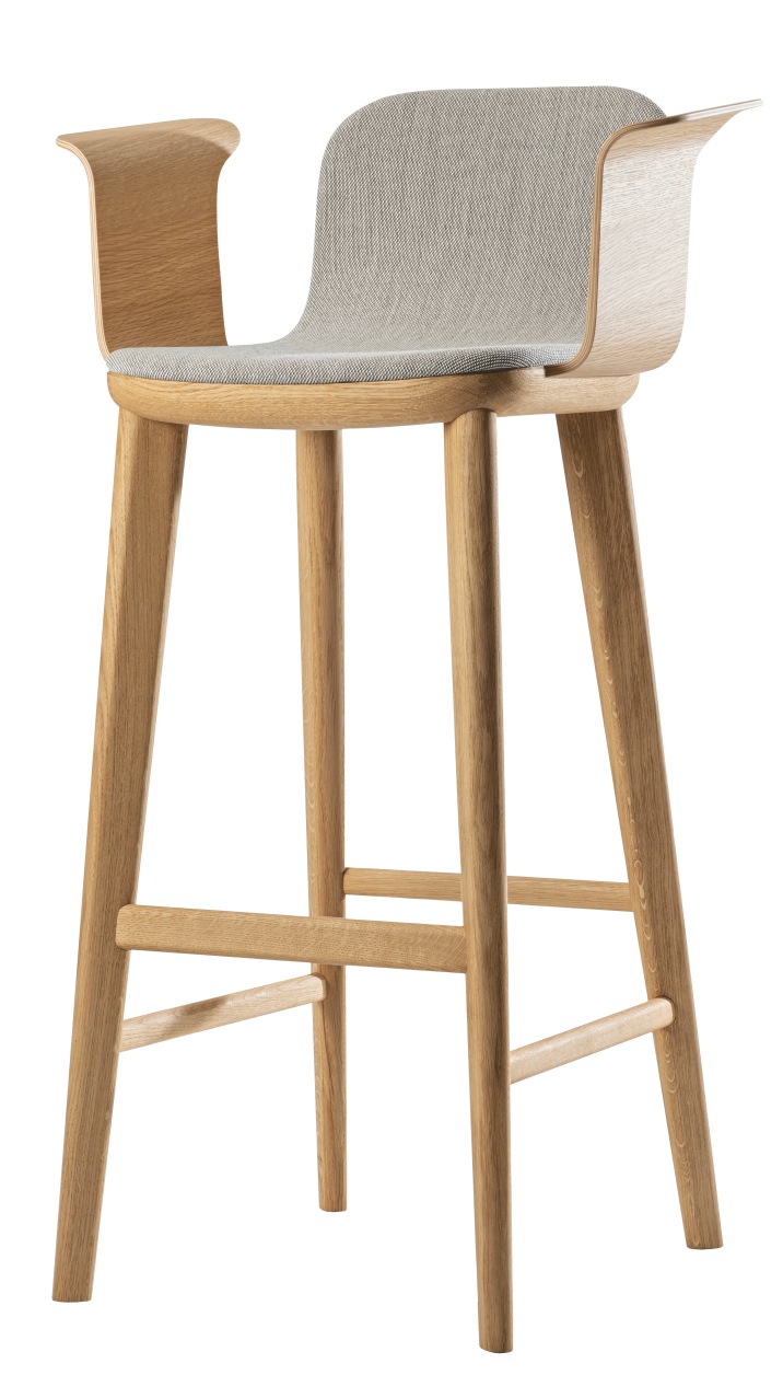 Aeon Comfort Barstool Barstoel met armleuningen Volledig gestoffeerd Zeitraum
