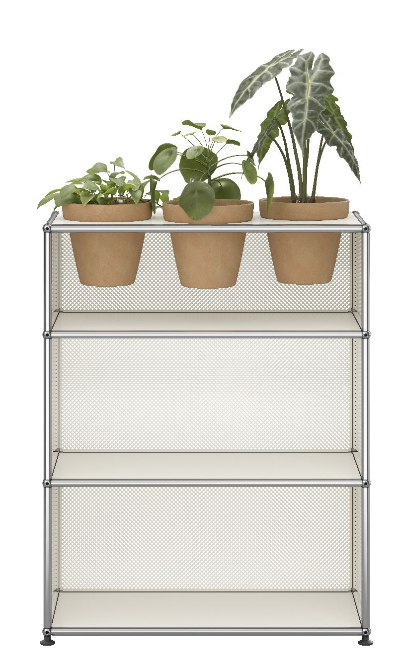 USM Haller dressoir M56 met plantenaccessoires puur wit