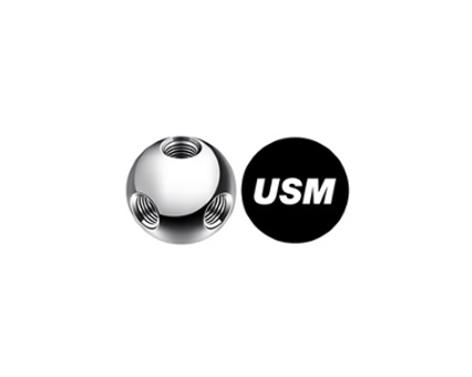 USM Haller Verbindungskugel Chrom, Original Ersatzteil für USM Möbelbausysteme, Detailansicht.