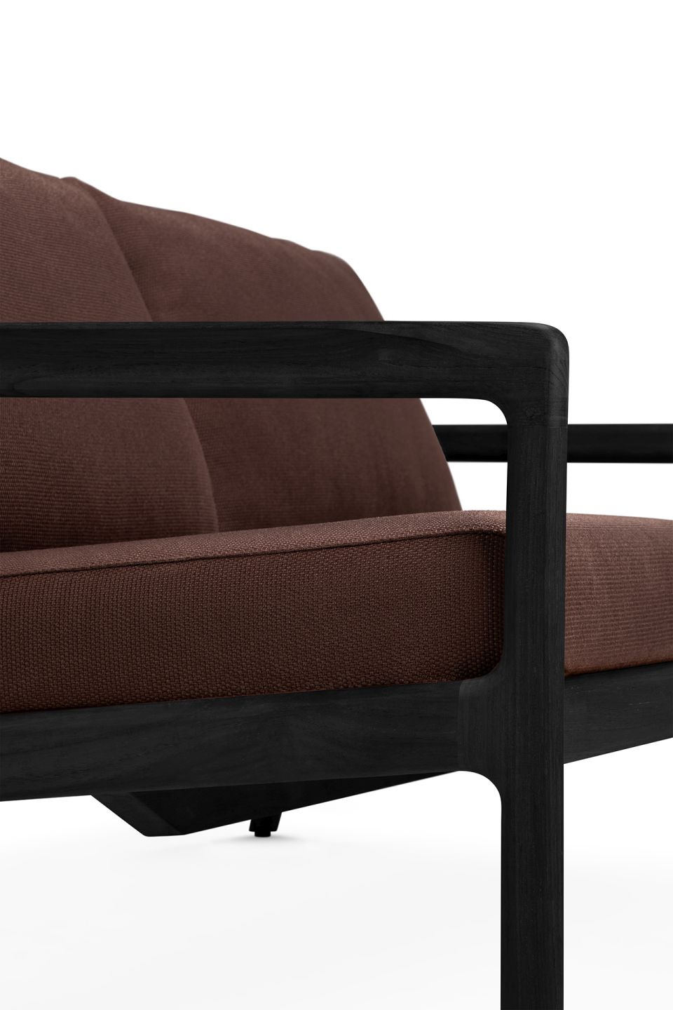 Jack Outdoor tweezitsbank van teakhout, zwart gelakt, burgundy, Ethnicraft